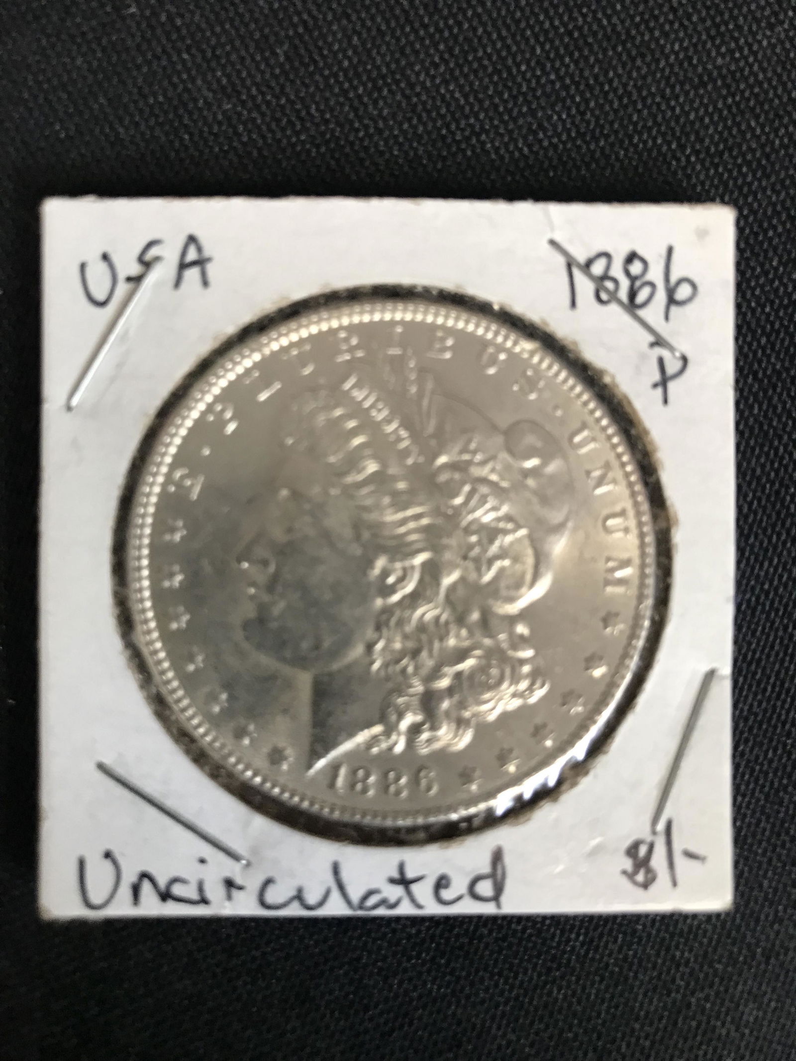 UNCIRCULATED 1886 US MORGAN SILVER DOLLAR PHILADELPHIA MINT (1 of 1)