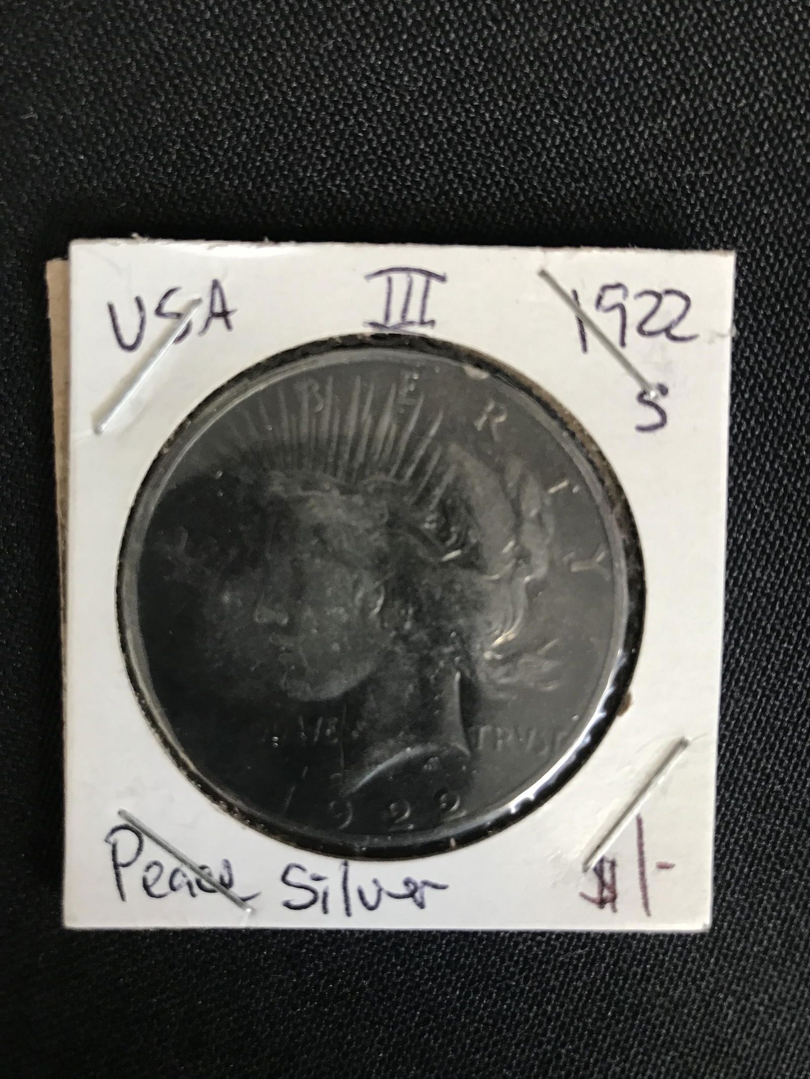 1922 US PEACE SILVER DOLLAR SAN FRANCISCO MINT (1 of 1)