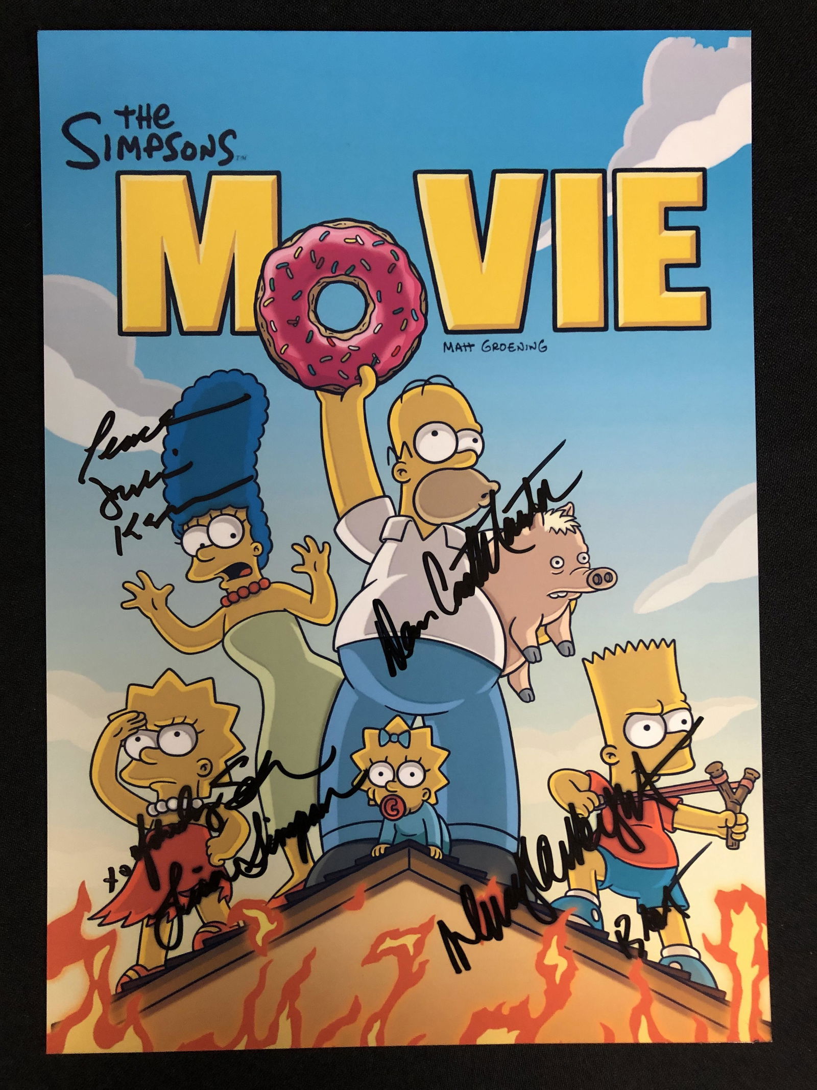 THE SIMPSONS CAST SIGNED MOVIE POSTER (RA COA) (1 of 3)