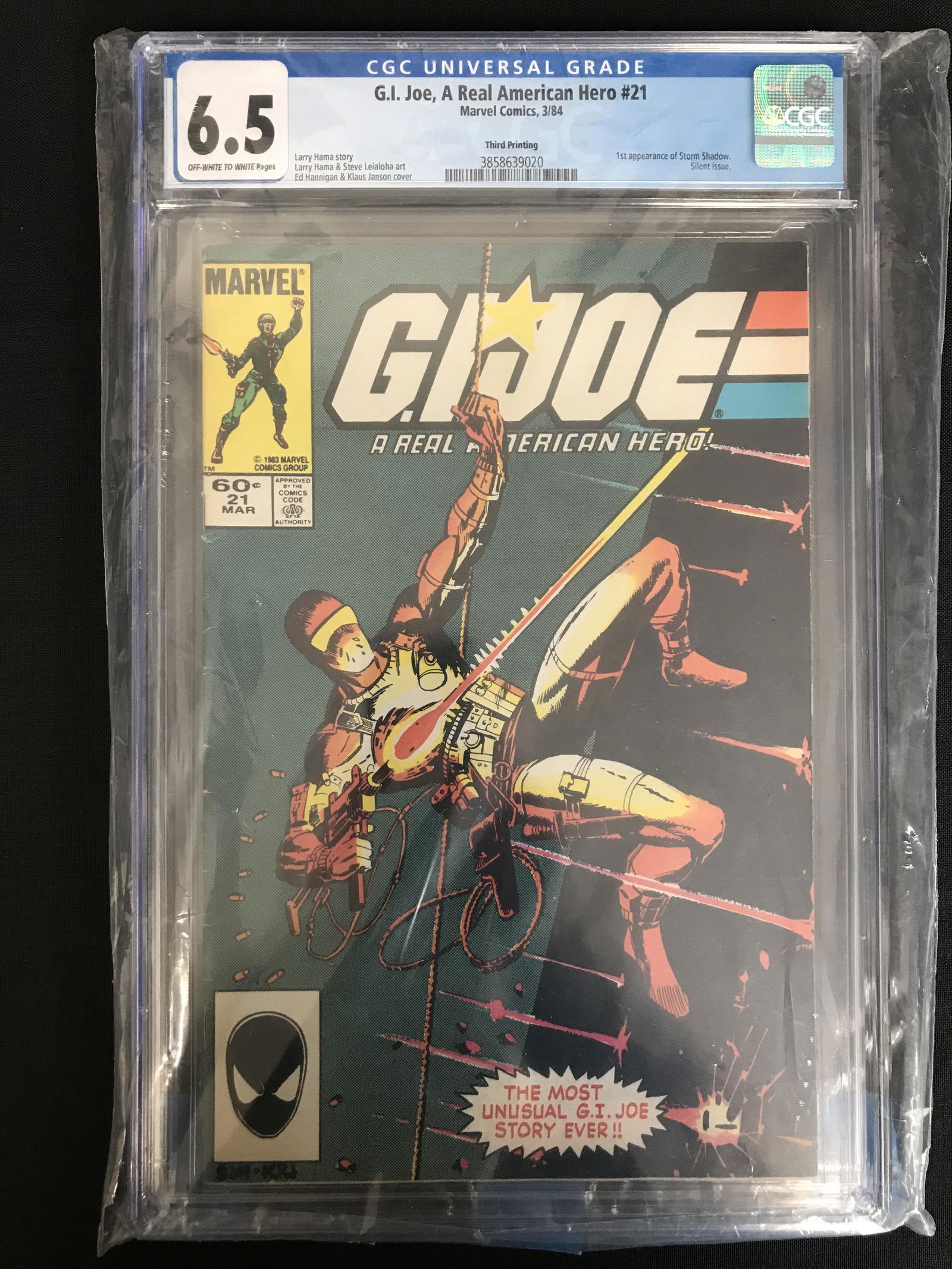 G.I JOE, A REAL AMERICAN HERO NO.21 CGC 6.5 (MARVEL COMIC, 1984) (1 of 1)