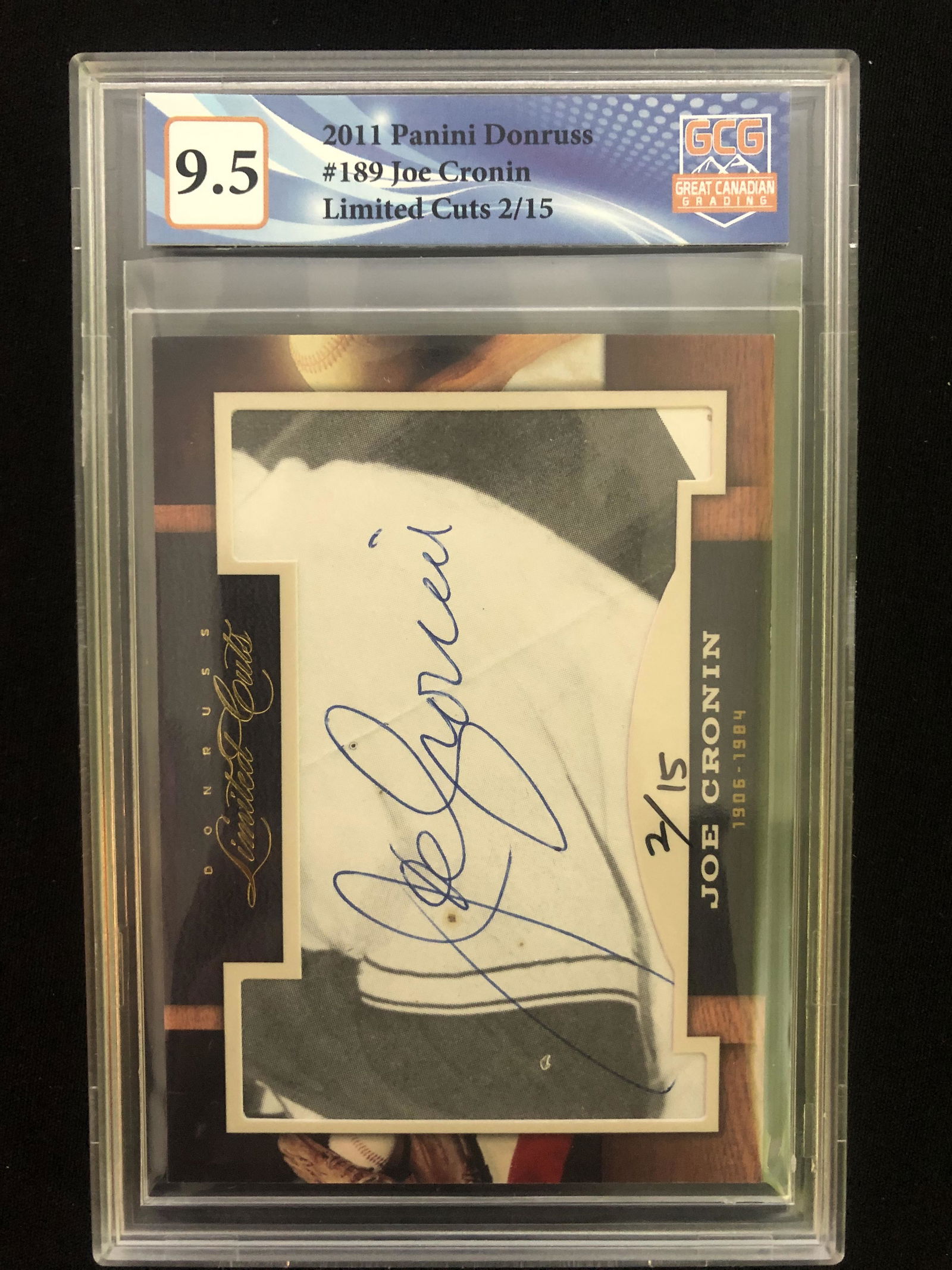 2011 PANINI DONRUSS JOE CRONIN LIMITED CUTS 2/15 (GCG 9.5) (1 of 1)