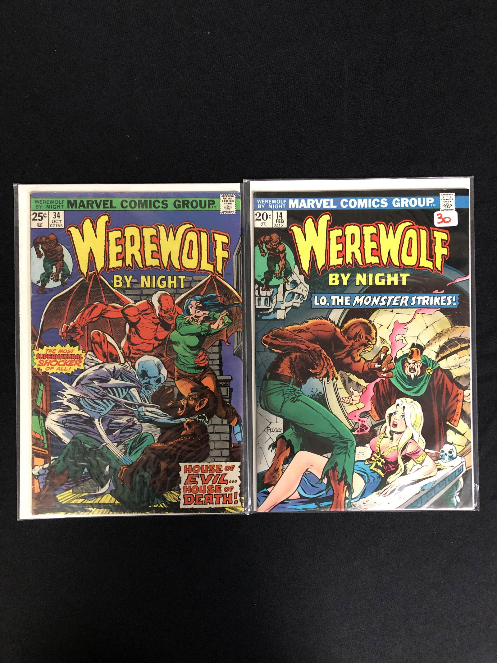 MARVEL COMICS WEREWOLF BY NIGHT COMIC BOOK LOT (1 of 1)