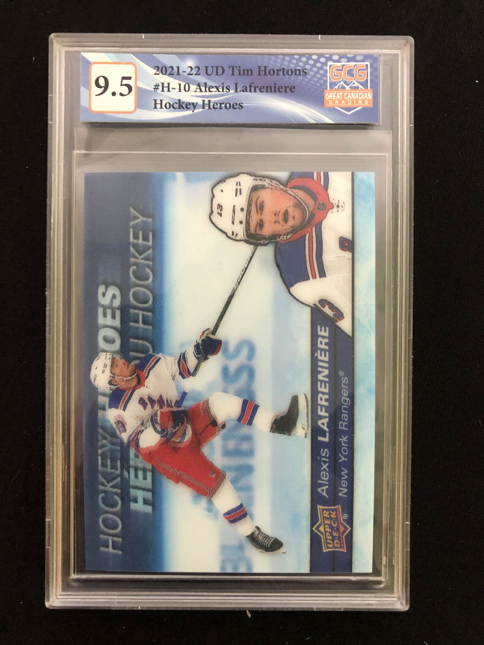 2021-22 UD TIM HORTONS NO.H-10 ALEXIS LAFRENIERE HOCKEY HEROES (GCG 9.5) (1 of 1)
