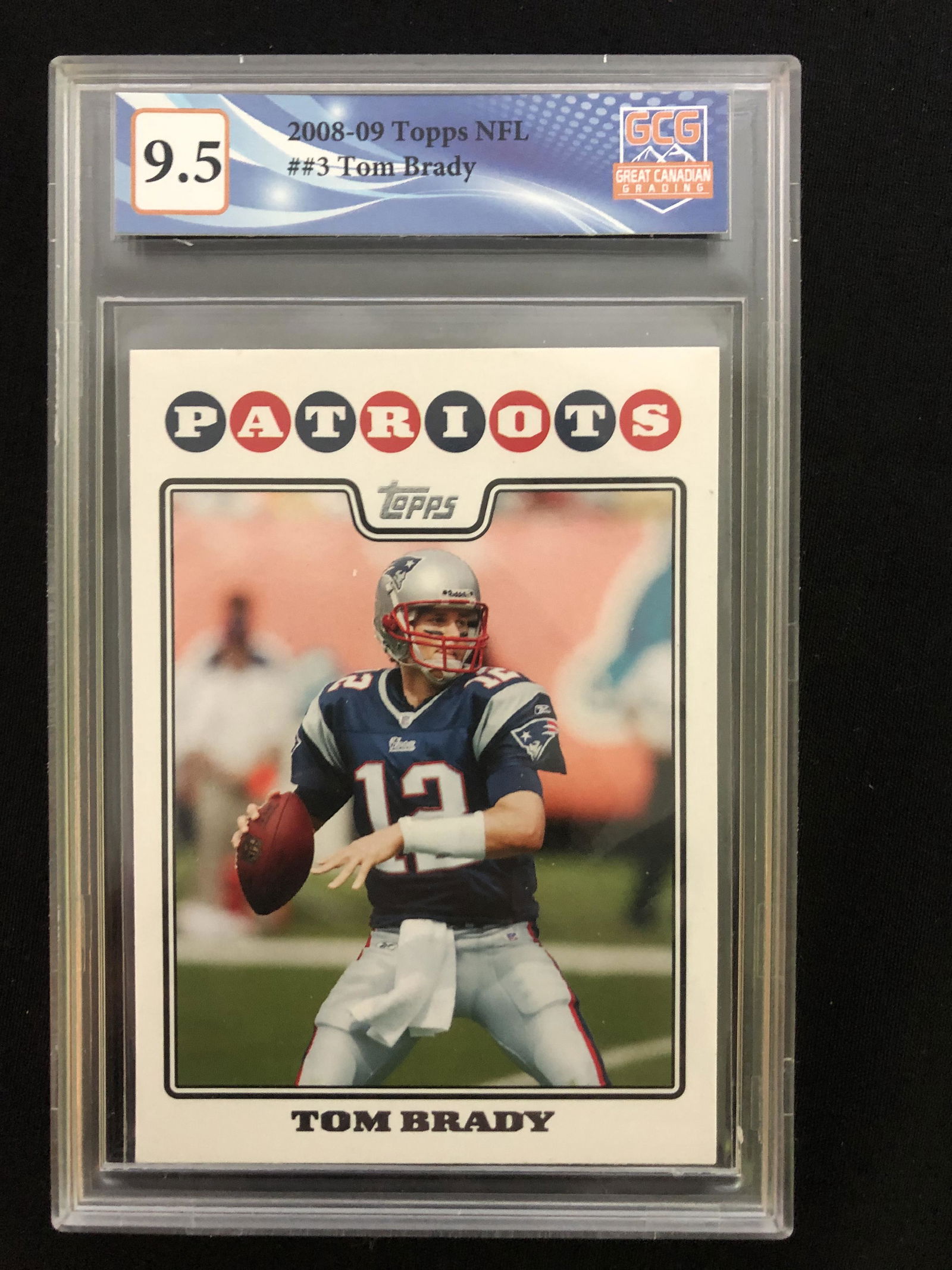 2008-09 TOPPS NFL NO.3 TOM BRADY (GCG 9.5) (1 of 1)