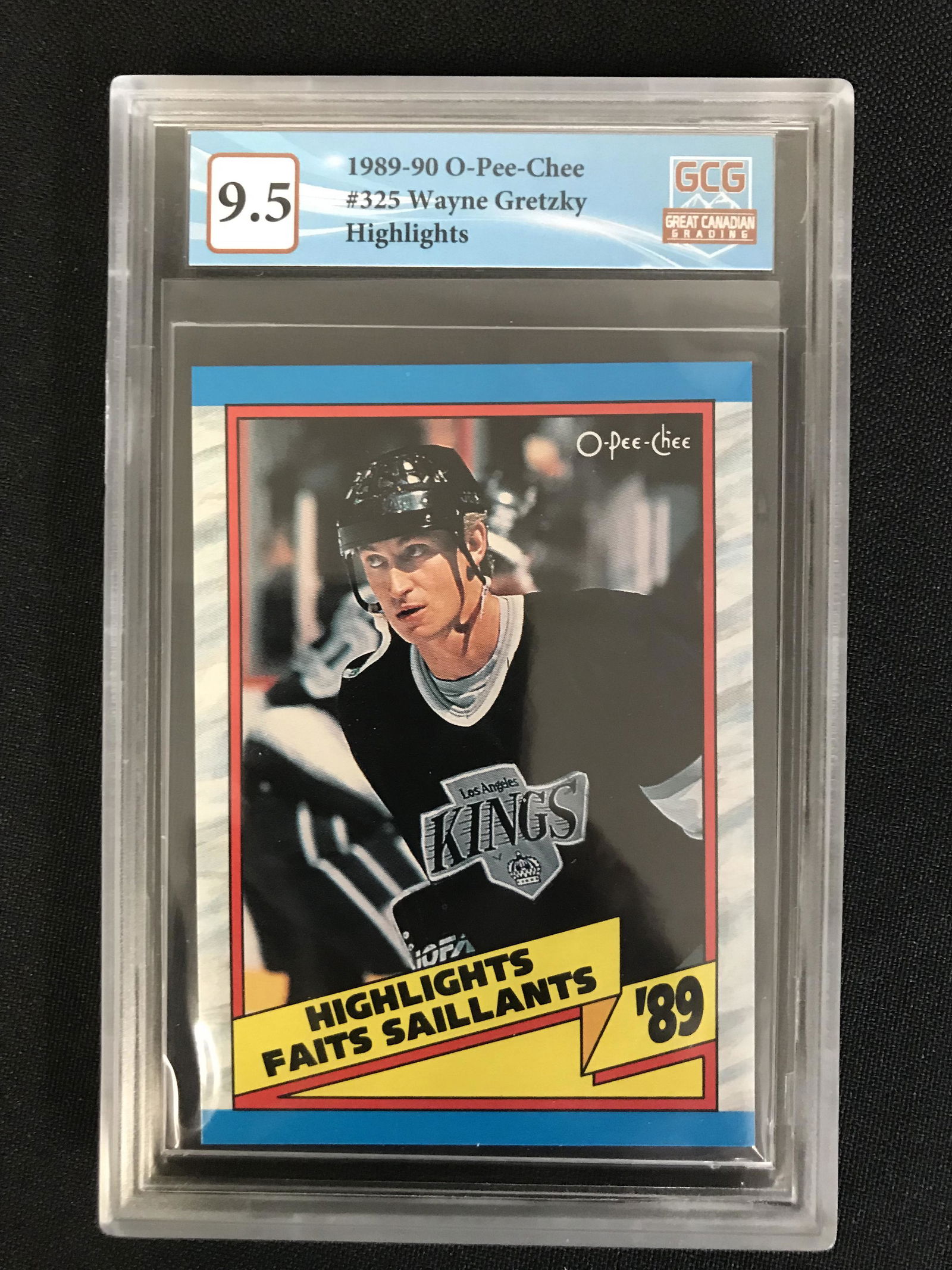 1989-90 O-PEE-CHEE NO.325 WAYNE GRETZKY HIGHLIGHTS (GCG 9.5) (1 of 1)
