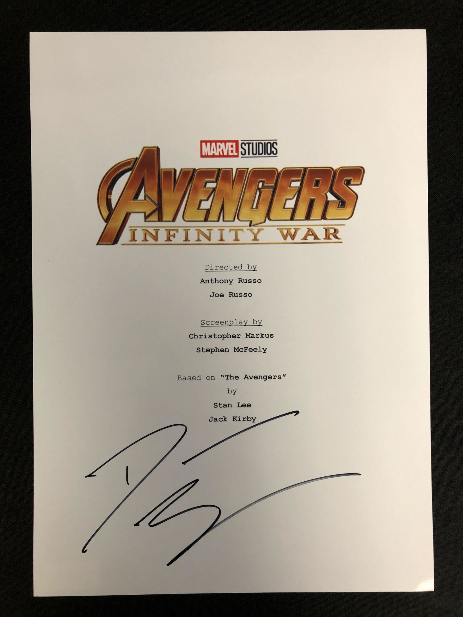 DAVE BAUTISTA SIGNED AVENGERS SCRIPT COVER (RA COA) (1 of 2)