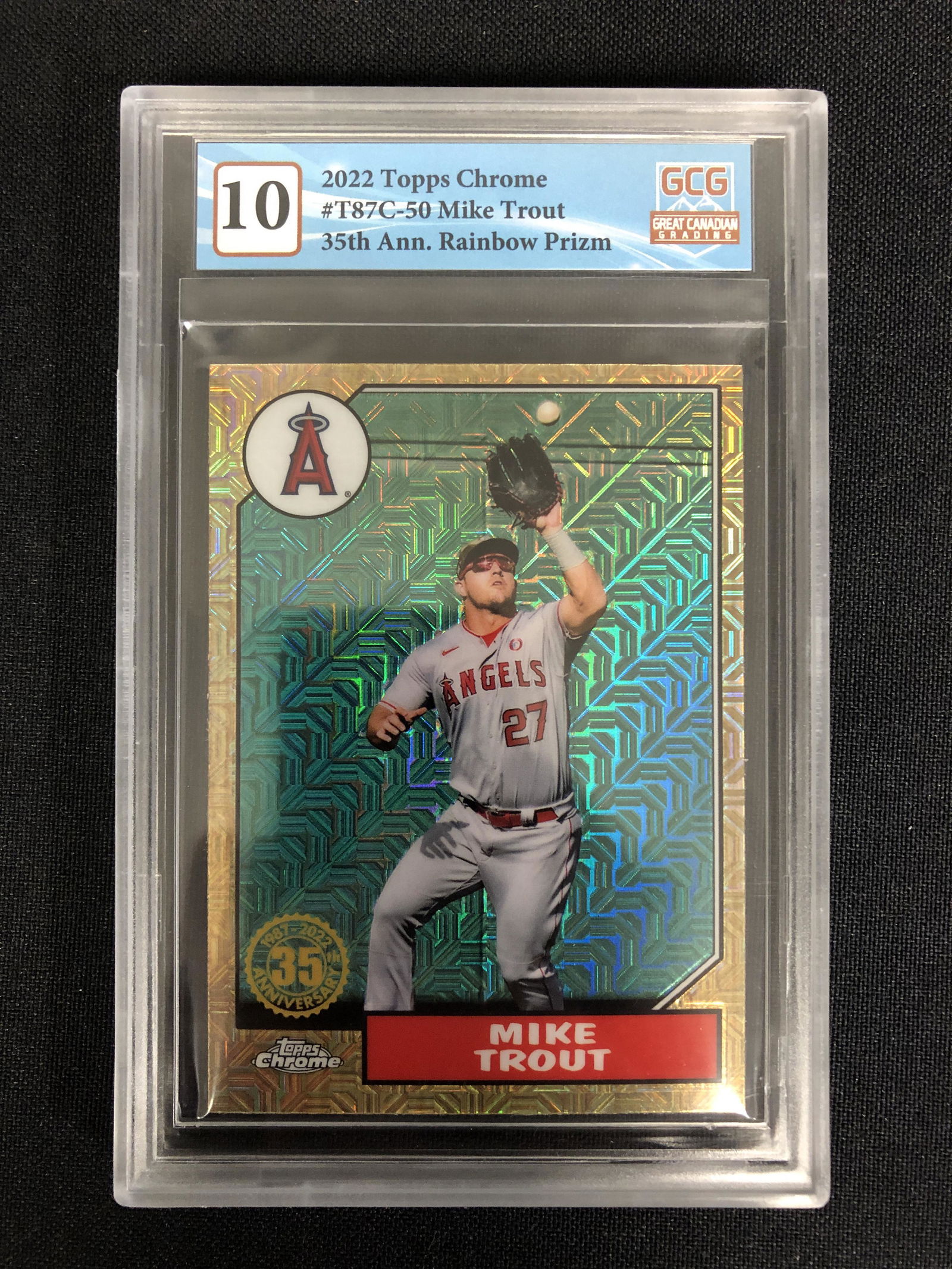 2022 TOPPS CHROME 35TH ANNIVERSARY MIKE TROUT PRIZM (GCG 10) (1 of 2)