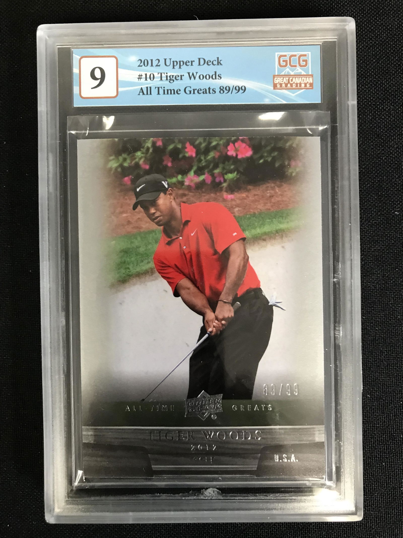 2012 UPPER DECK NO.10 TIGER WOODS ALL TIME GREATS 88/99 (GCG 9) (1 of 1)