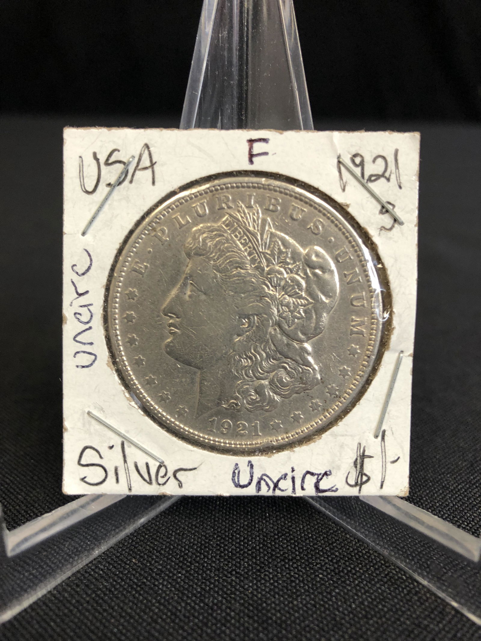 1921 USA MORGAN SILVER DOLLAR (SAN FRANCISCO MINTED) UNCIRCULATED (1 of 1)