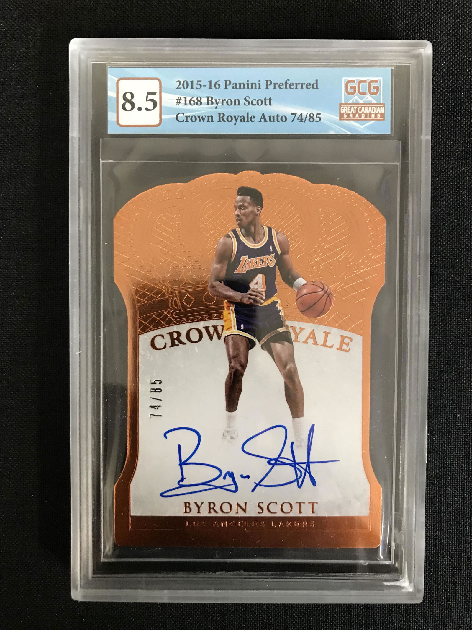 2015-16 PANINI PREFERRED NO.168 BYRON SCOTT CROWN ROYALE AUTO 74/85 (GCG 8.5) (1 of 2)