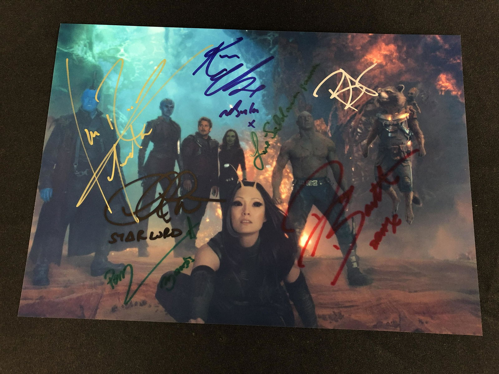 GUARDIANS OF THE GALAXY CAST SIGNED 8 X 10 (RA COA) (1 of 2)