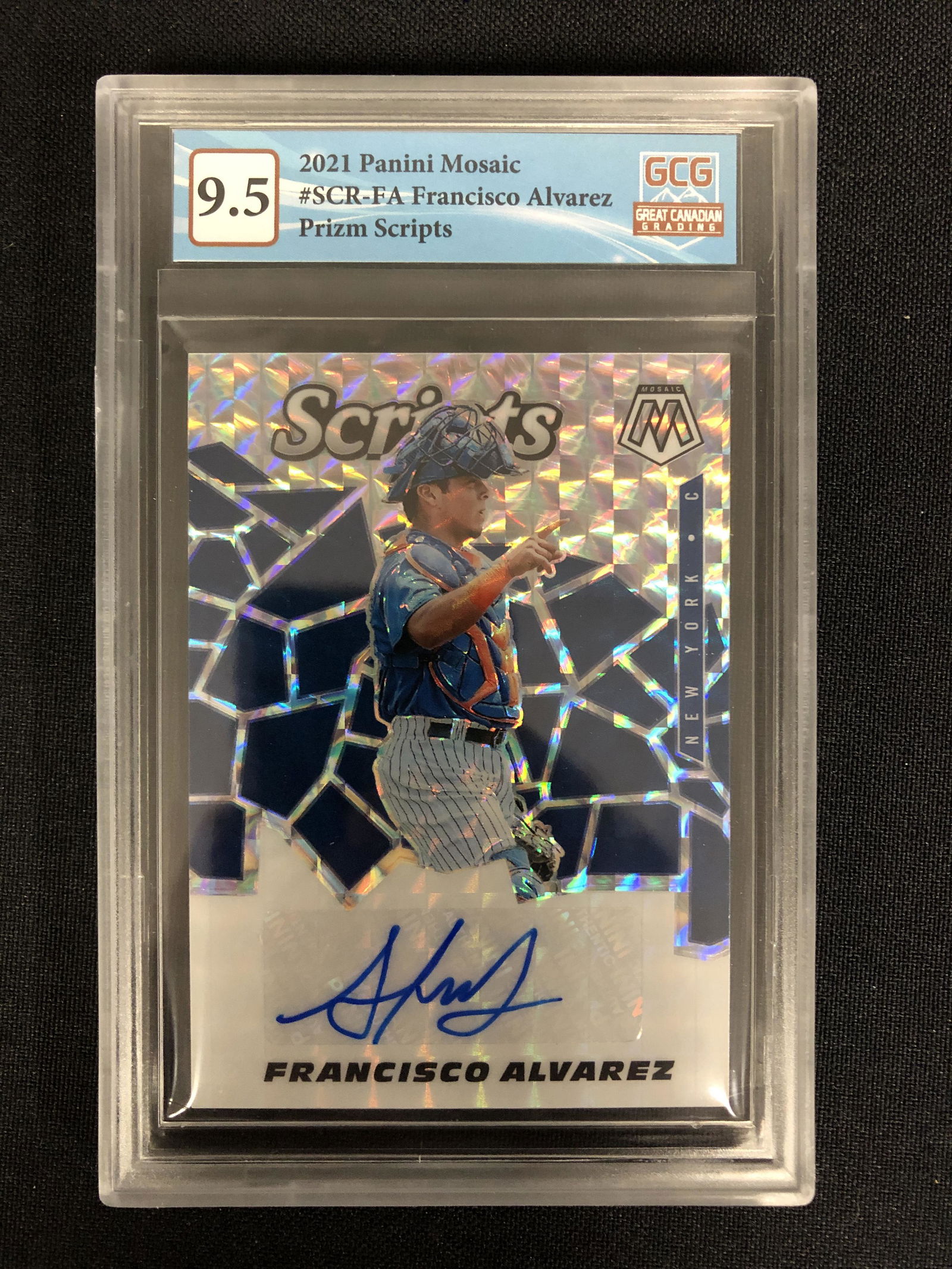 2021 PANINI MOSAIC NO.SCR-FA FRANCISCO ALVAREZ PRIZM SCRIPTS (GCG 9.5) (1 of 2)