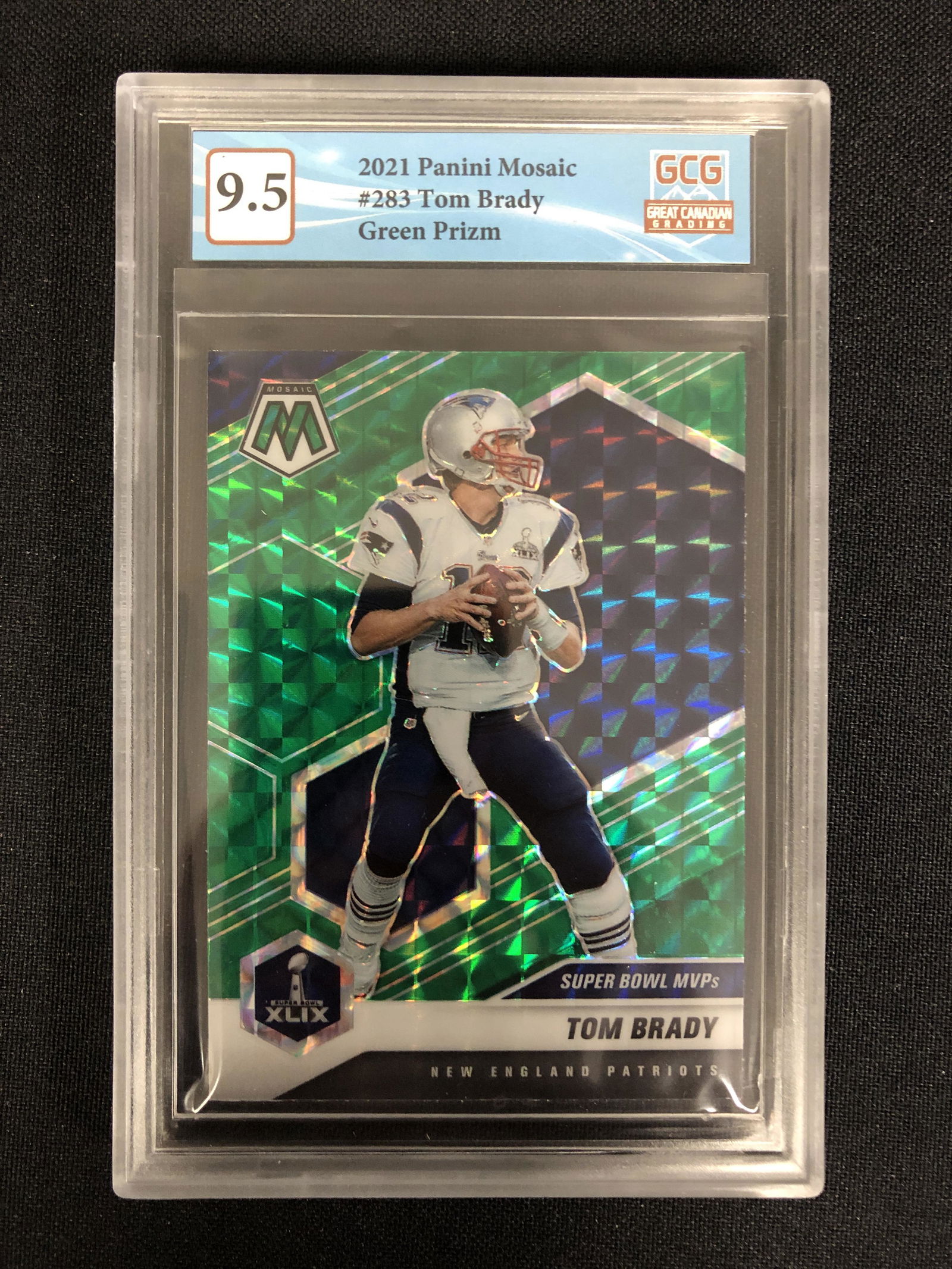 2021 PANINI MOSAIC NO.283 TOM BRADY GREEN PRIZM (GCG 9.5) (1 of 2)