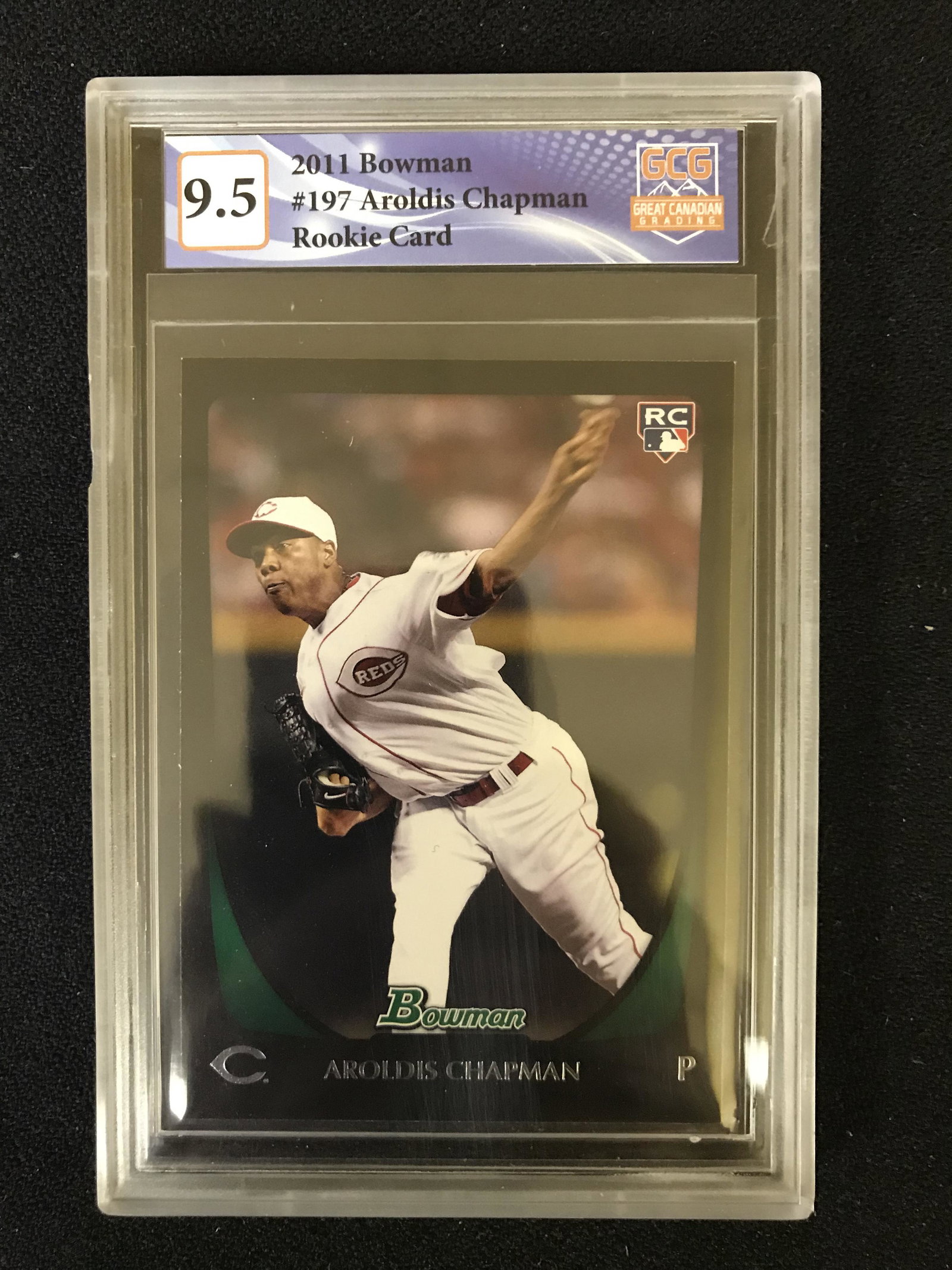 2011 BOWMAN NO.197 AROLDIS CHAPMAN RC (GCG 9.5): 2011 BOWMAN NO.197 AROLDIS CHAPMAN RC (GCG 9.5)