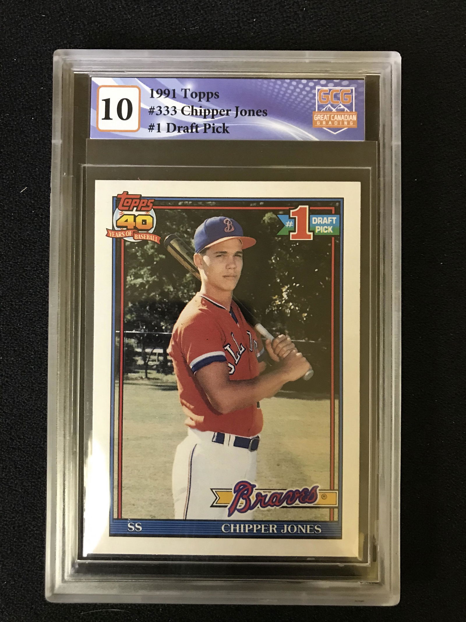 1991 TOPPS NO.333 CHIPPER JONES NO.1 DRAFT PICK (GCG 10) (1 of 1)
