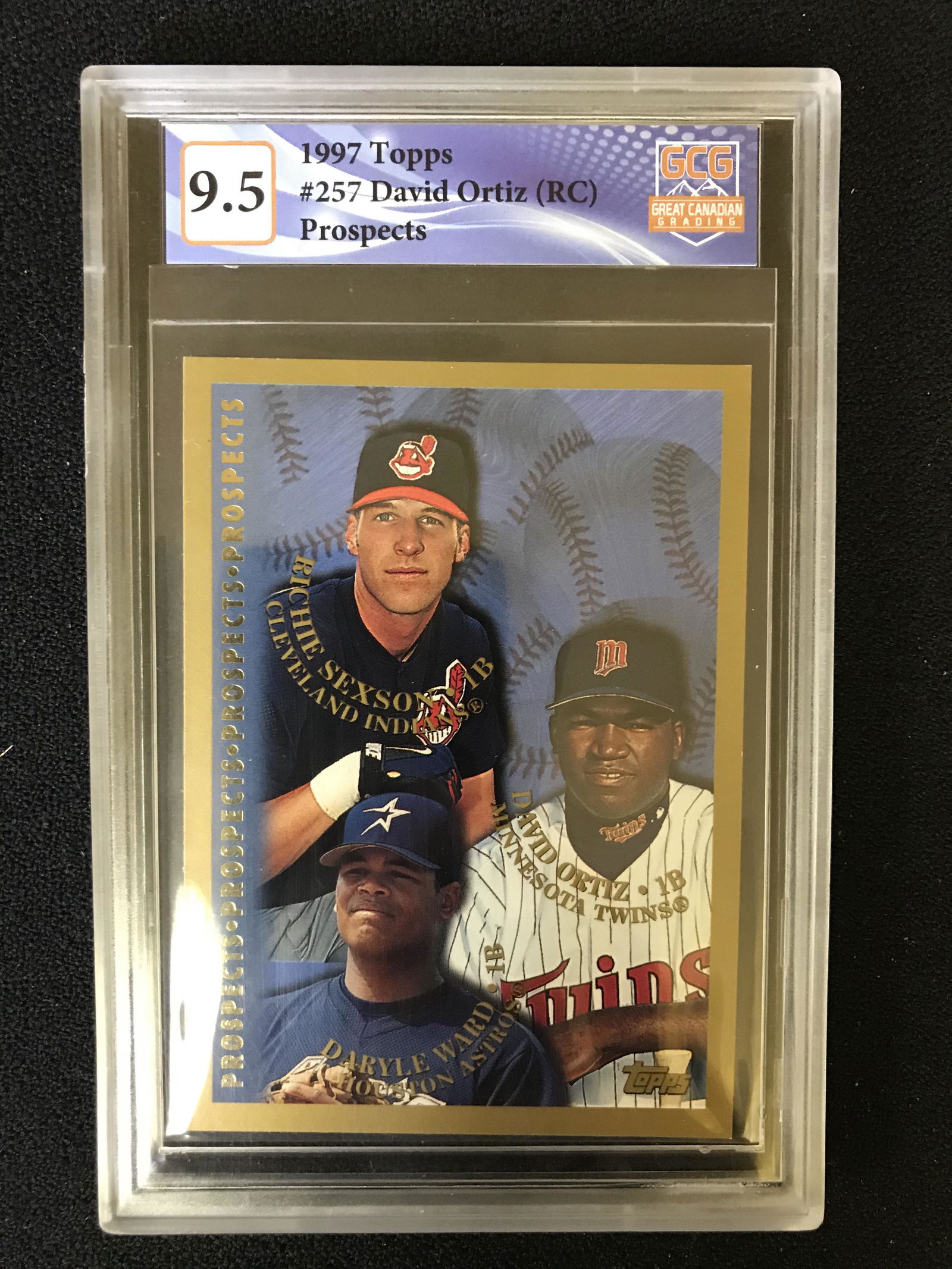 1997 TOPPS NO.257 DAVID ORTIZ ROOKIE CARD PROSPECTS (GCG 9.5) (1 of 1)