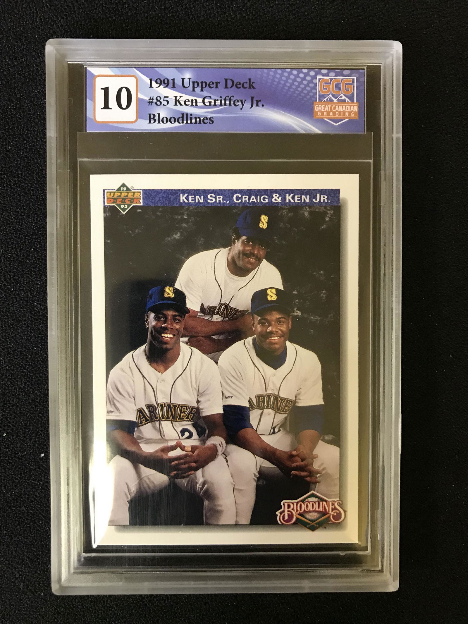 1991 UPPER DECK NO.85 KEN GRIFFEY JR. BLOODLINES (GCG 10) (1 of 1)