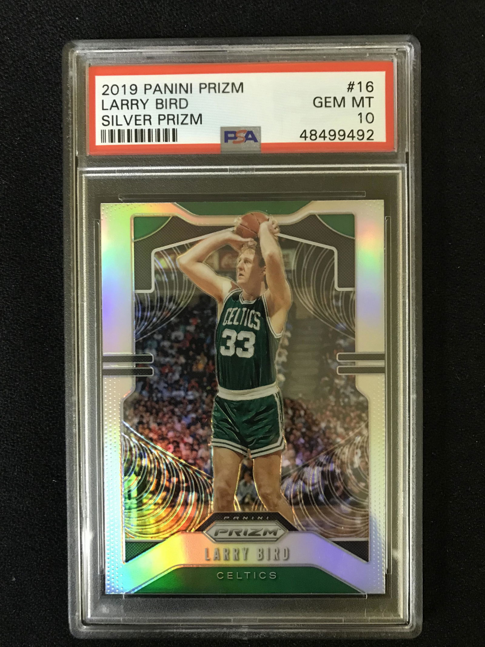 2019 PANINI PRIZM NO.16 LARRY BIRD SILVER PRIZM (PSA GEM MINT 10) (1 of 1)