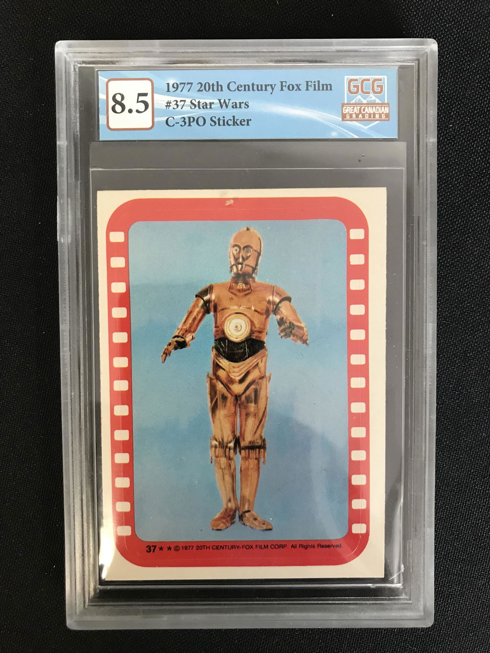 1977 20th CENTURY FOX FILM NO.37 STAR WARS C-3PO STICKER (GCG 8.5) (1 of 1)