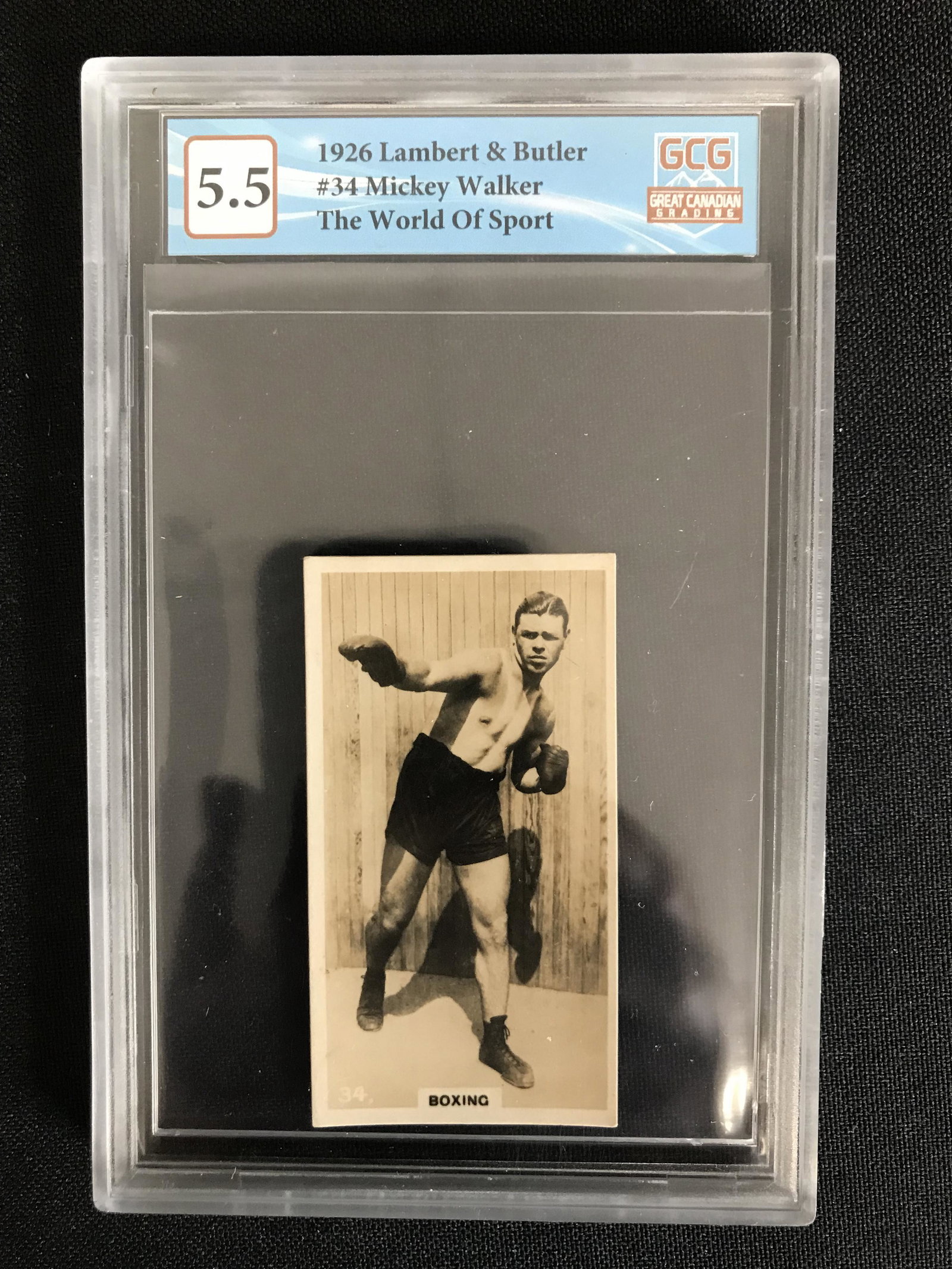 1926 LAMBERT AND BUTLER NO.34 MICKEY WALKER THE WORLD OF SPORT (GCG 5.5): 1926 LAMBERT AND BUTLER NO.34 MICKEY WALKER THE WORLD OF SPORT (GCG 5.5)