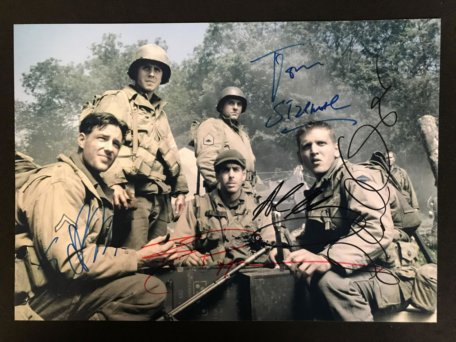 SAVING PRIVATE RYAN 8X10 PHOTO SIGNED BY EDWARD BURNS, ADAM GOLDBERG   MORE... (RA COA) (1 of 2)