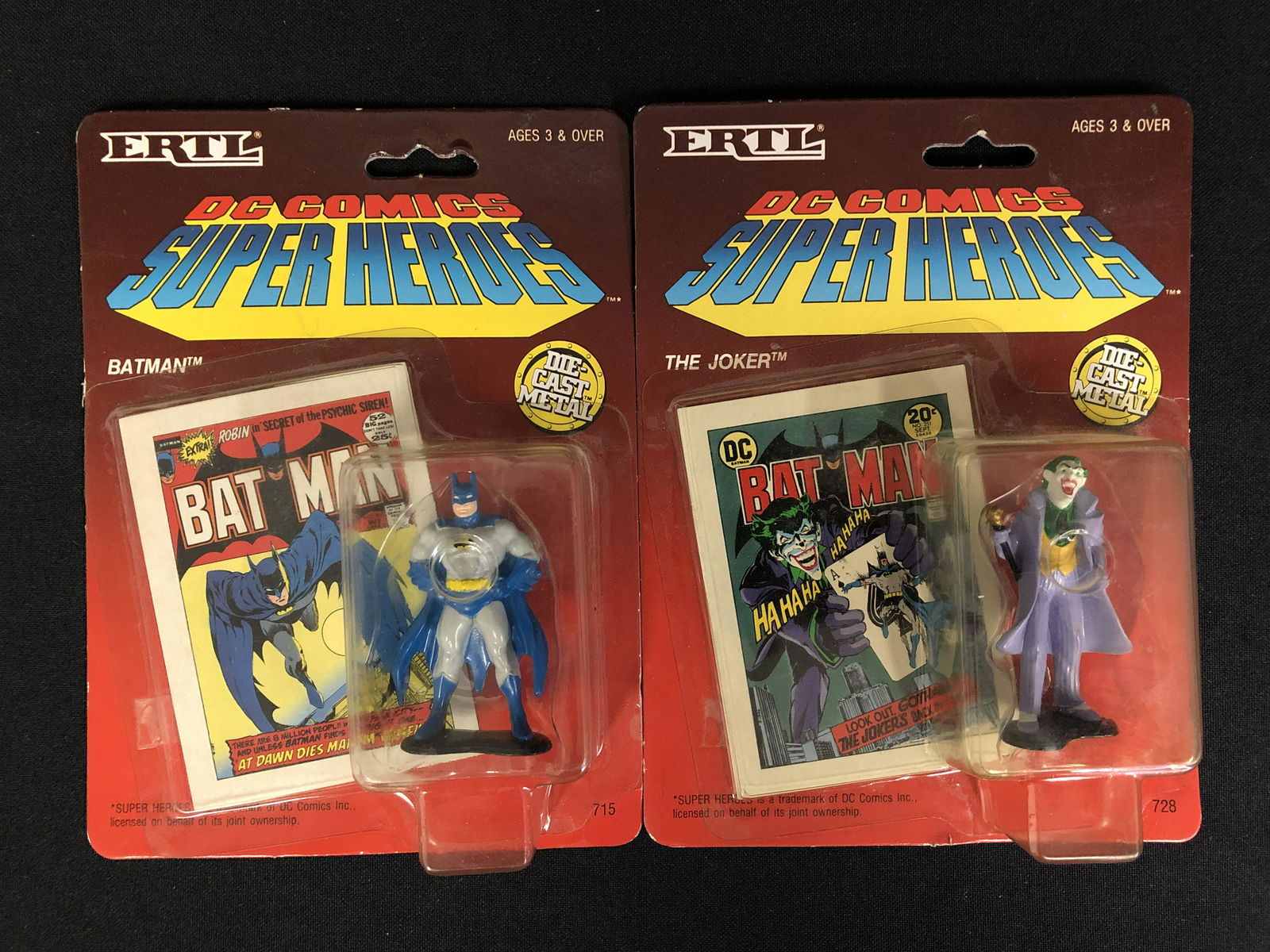 VINTAGE ON CARD ERTL TOYS DC COMICS SUPER HEROES ACTION FIGURES (1 of 1)