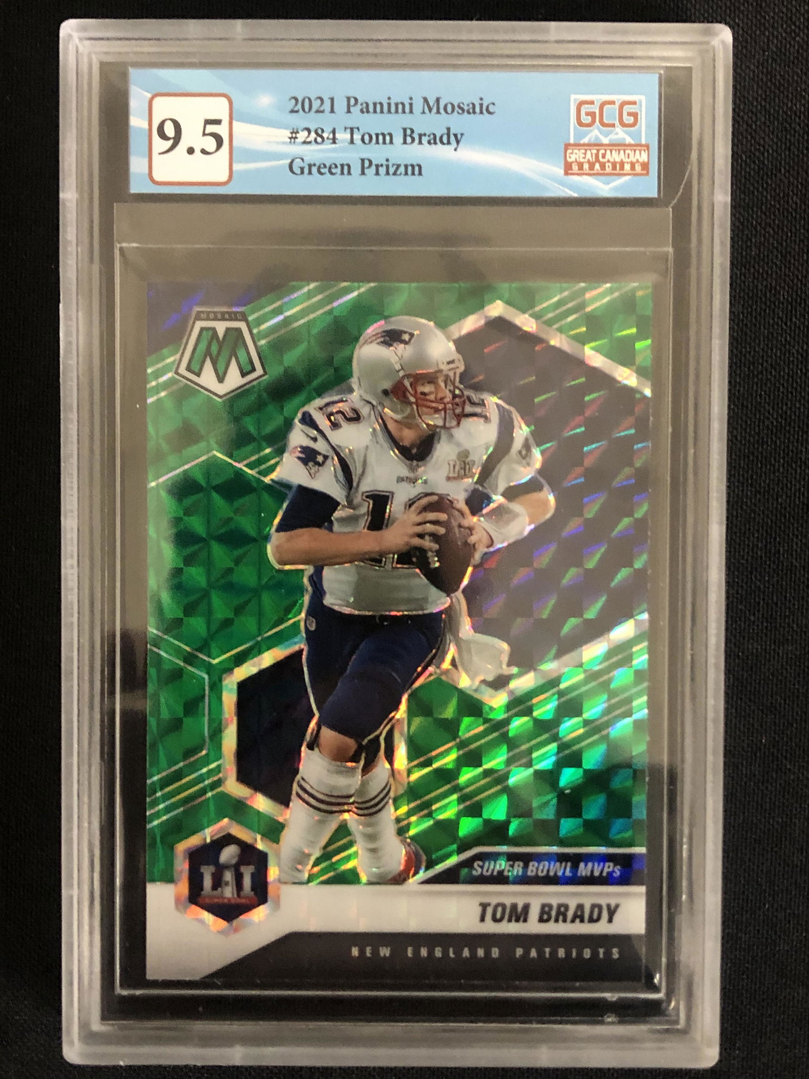 2021 PANINI MOSAIC TOM BRADY GREEN PRIZM (GCG 9.5) (1 of 2)