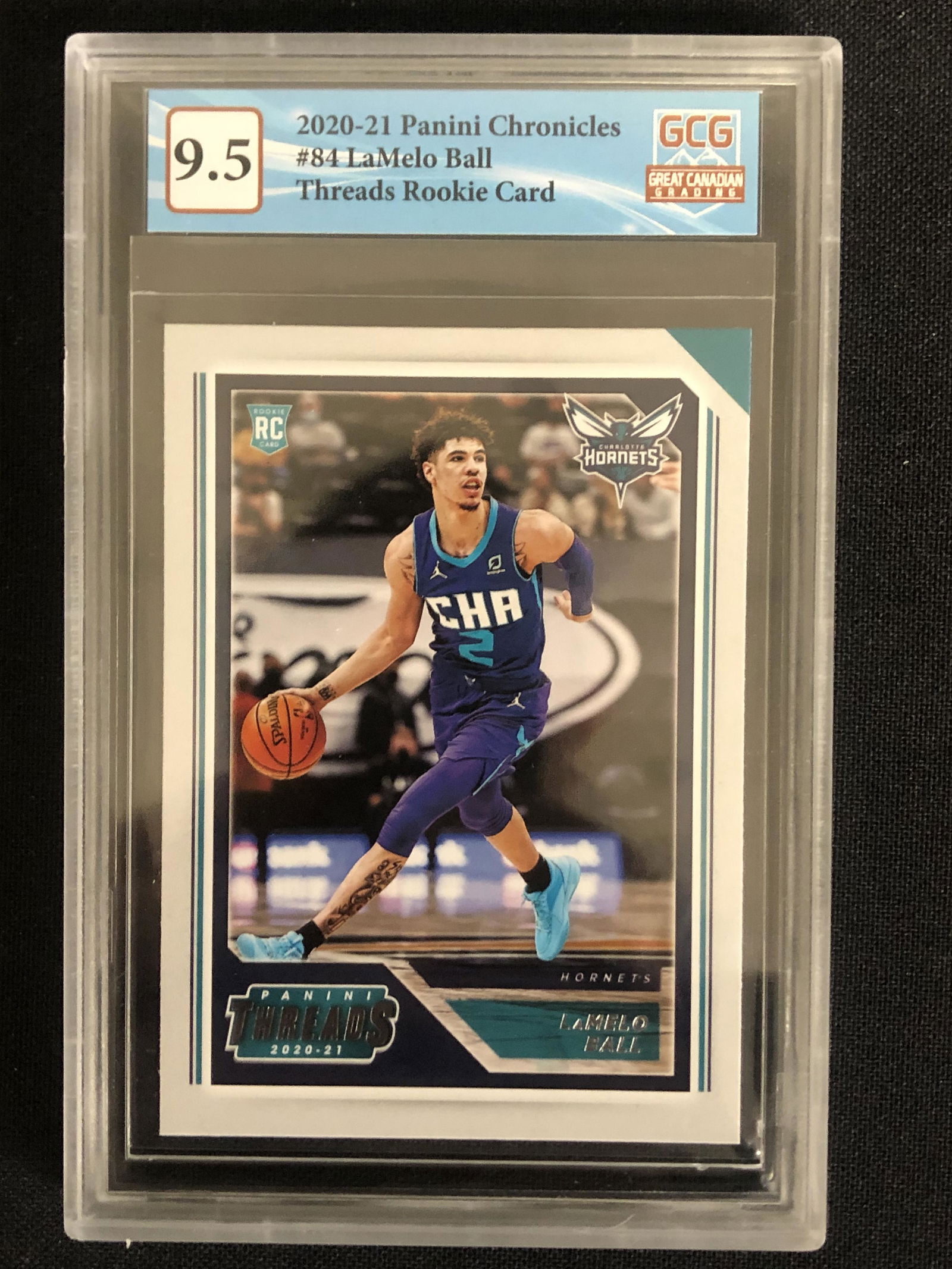 2020-21 PANINI PLAYBOOK LAMELO BALL ROOKIE CARD (GCG 9.5) (1 of 2)