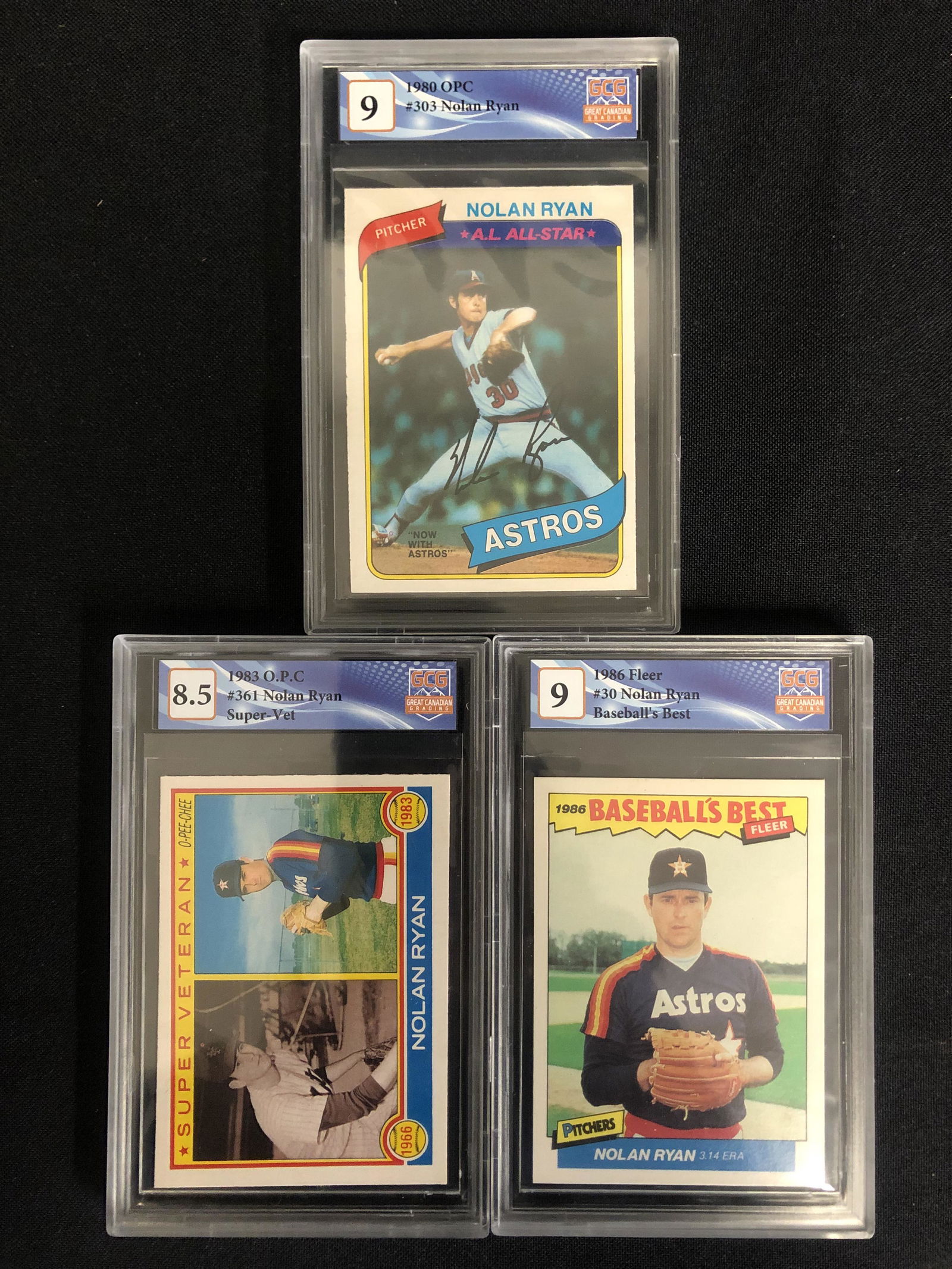 GRADED 1980'S NOLAN RYAN BASEBALL CARD LOT (1 of 1)