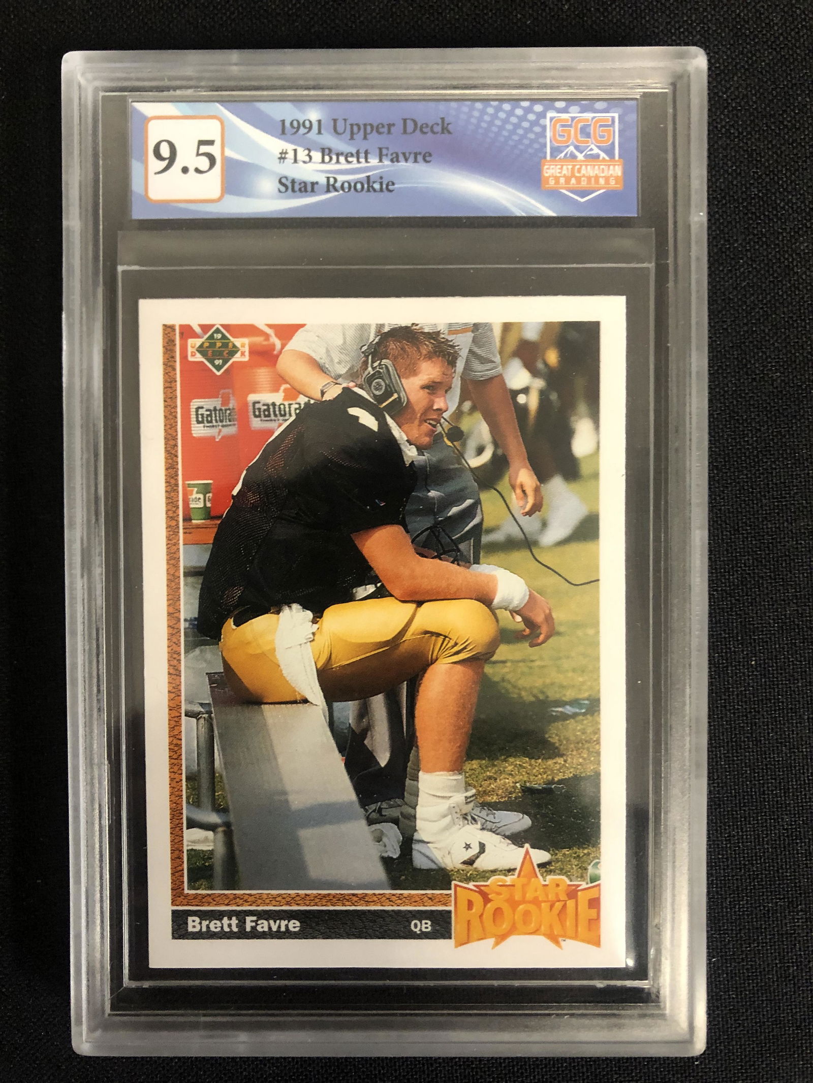 1991 UPPER DECK BRETT FAVRE ROOKIE CARD (GCG 9.5) (1 of 1)