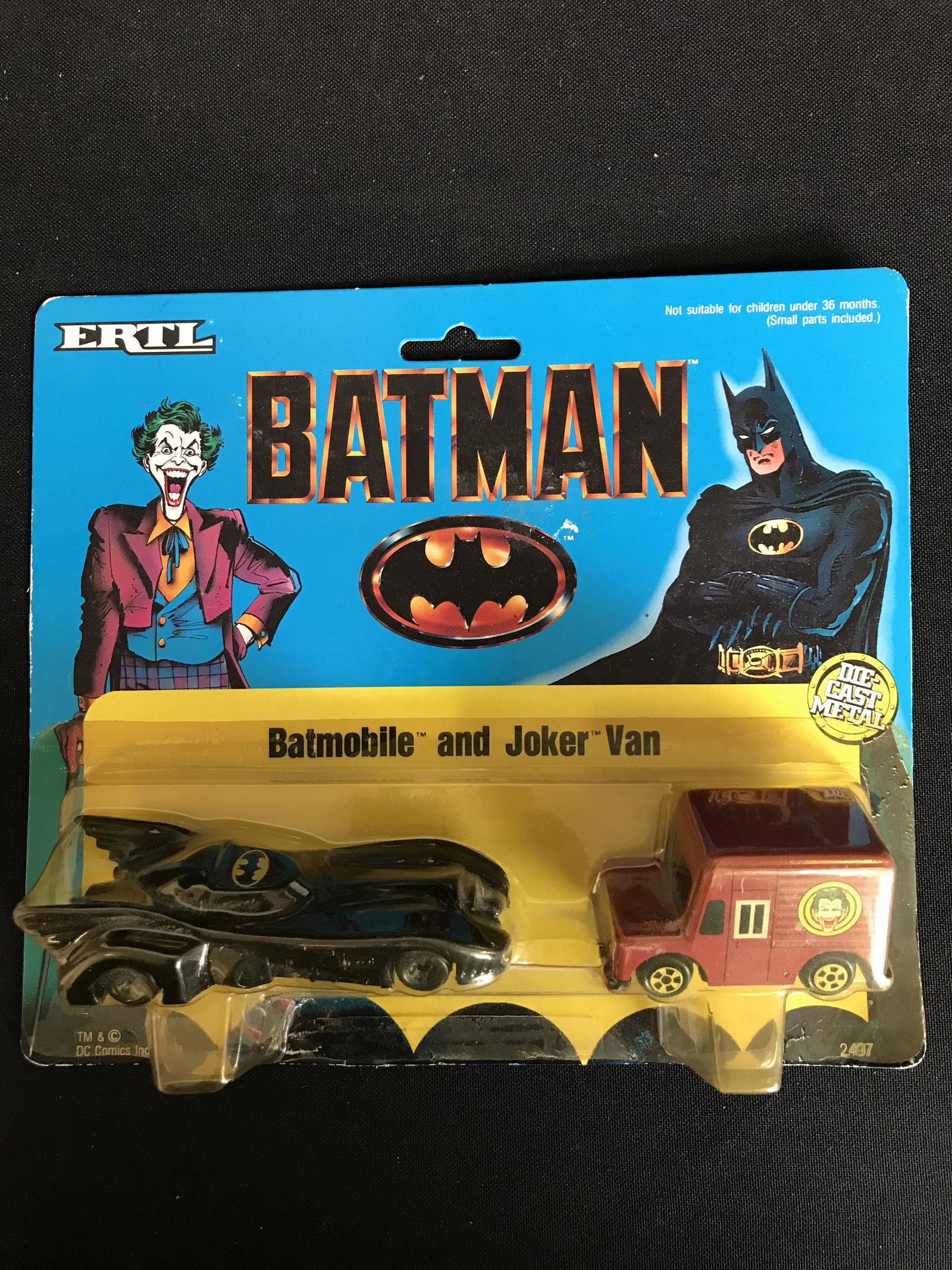 1989 Ertl Die-Cast Batman BATMOBILE and JOKER VAN: 1989 Ertl Die-Cast Batman BATMOBILE and JOKER VAN