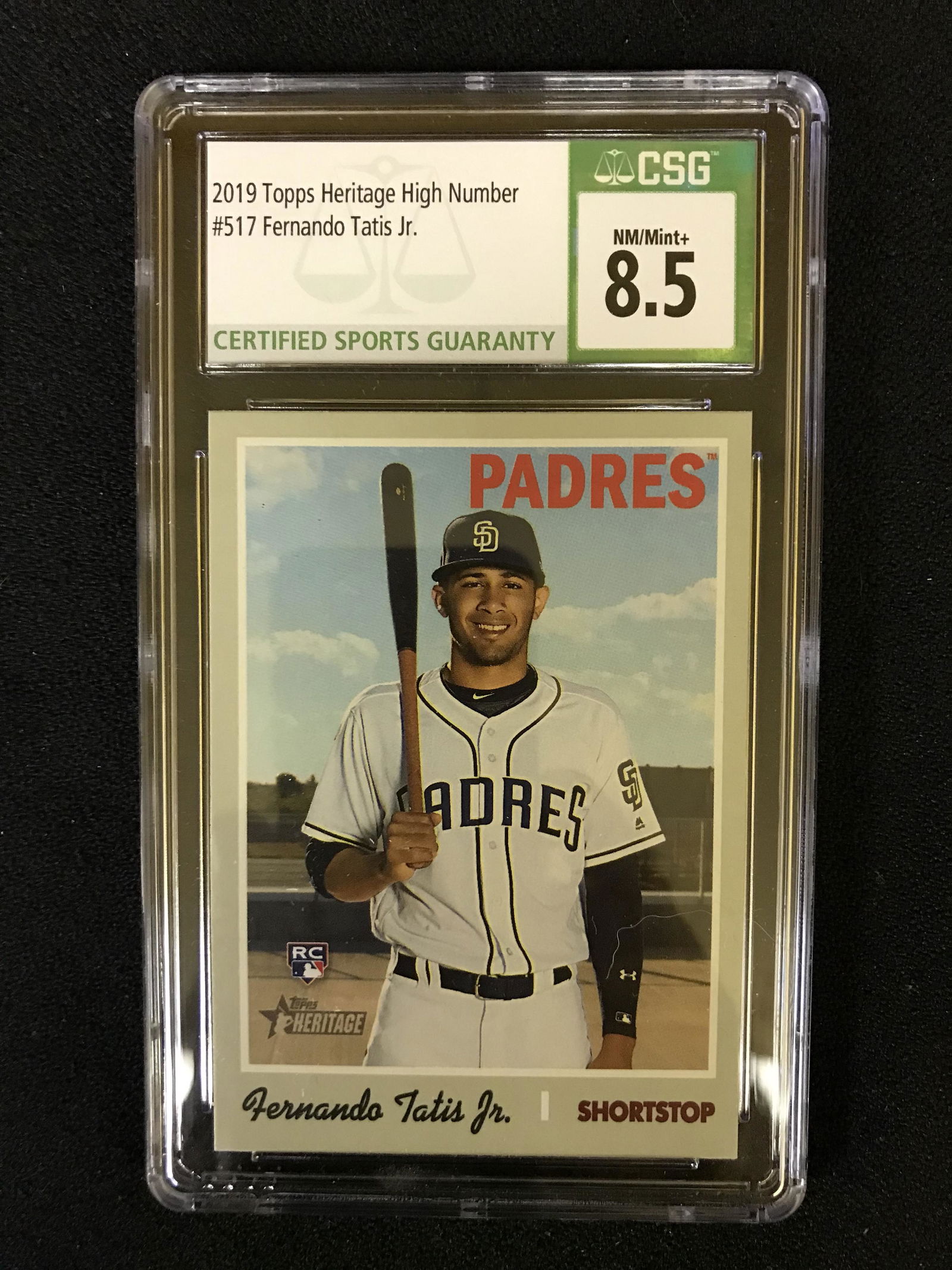 2019 TOPPS HERITAGE HIGH NUMBER NO.517 FERNANDO TATIS JR. (NM-MINT  8.5) (1 of 1)
