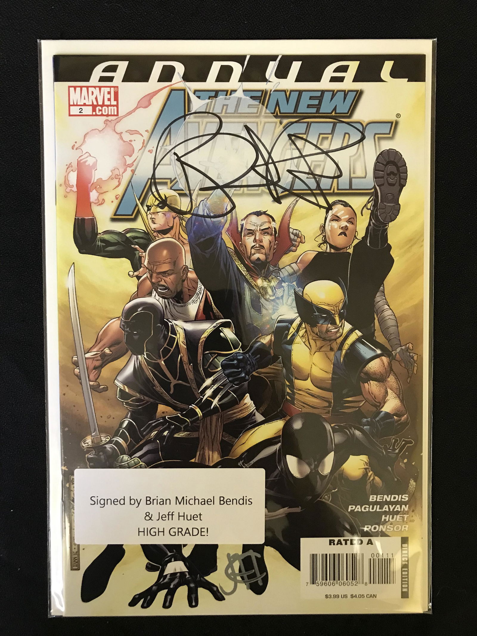 Annual THE NEW AVENGERS NO.2 (MARVEL COMICS) Signed by Brian Michael Bendis (1 of 1)