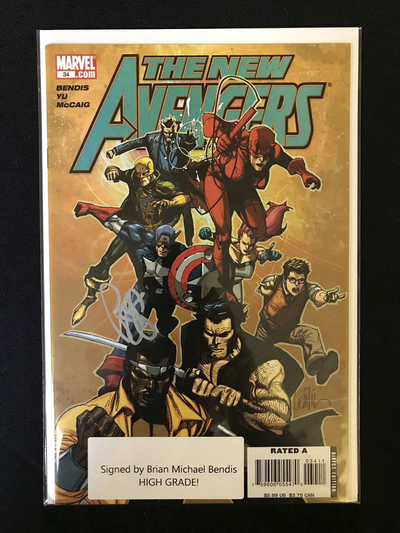 THE NEW AVENGERS NO.34 (MARVEL COMICS) Signed by Brian Michael Bendis (1 of 1)