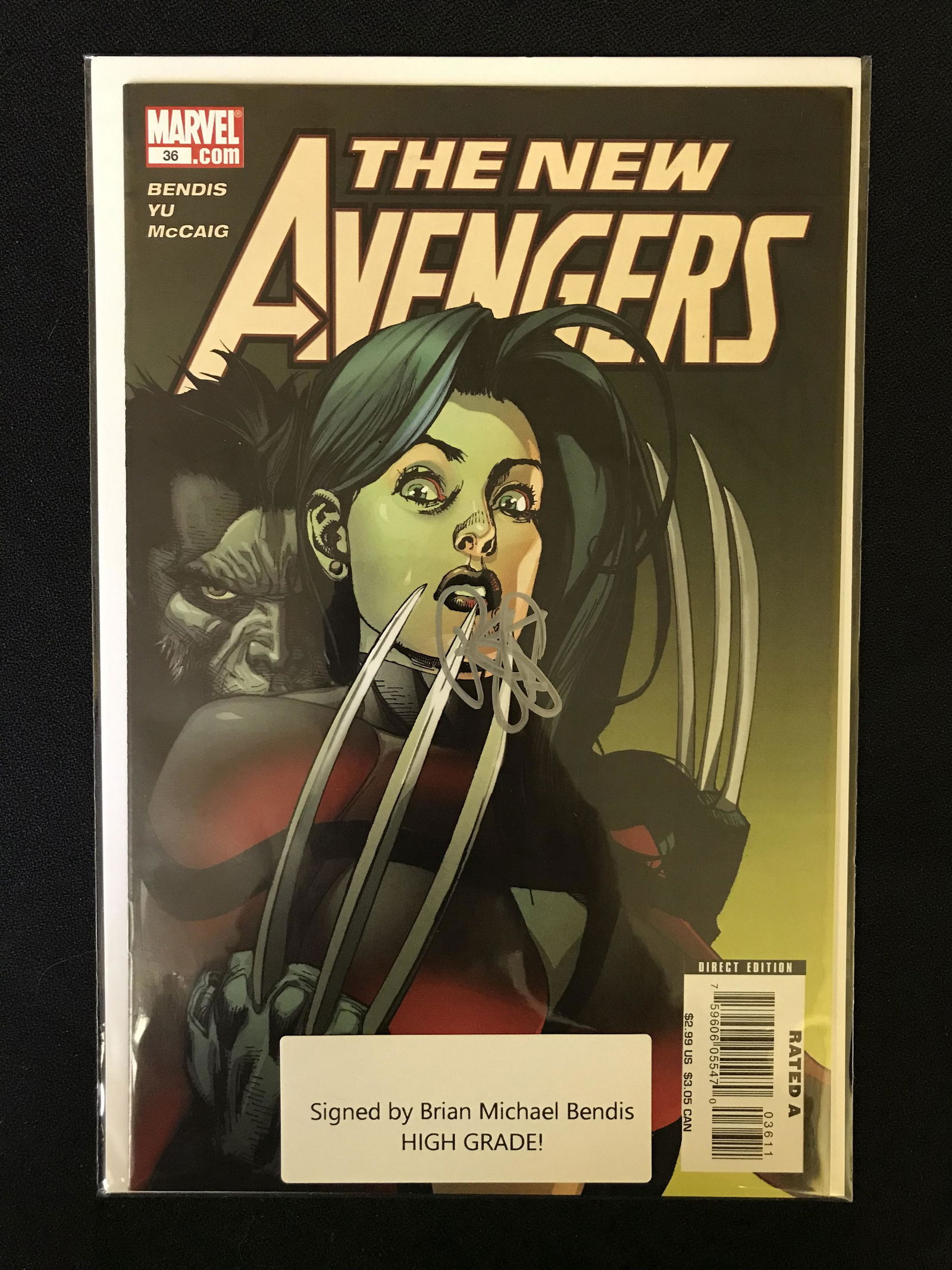 THE NEW AVENGERS NO.36 (MARVEL COMICS) Signed by Brian Michael Bendis (1 of 1)