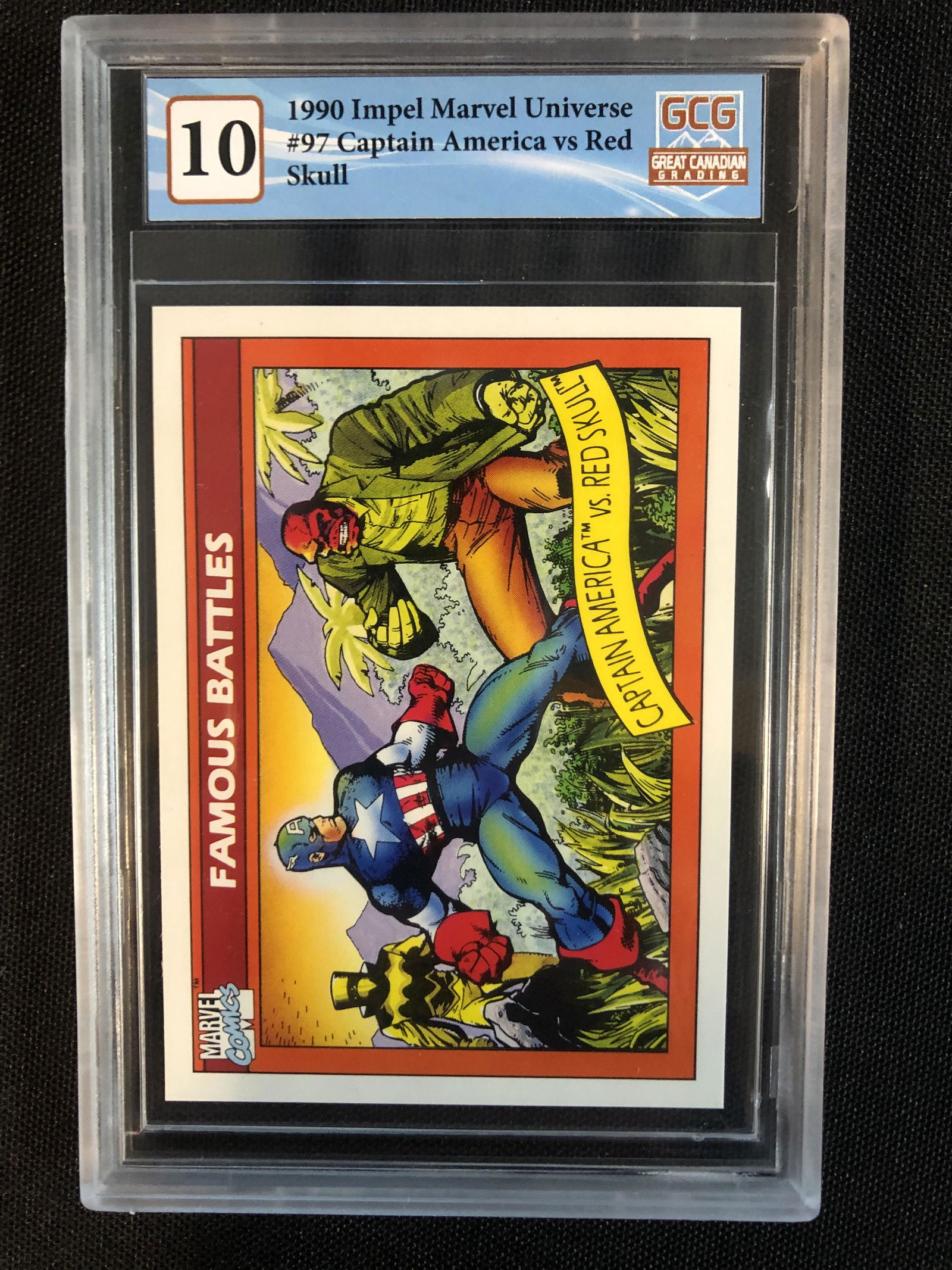 1990 IMPEL MARVEL UNIVERSE NO.97 CAPTAIN AMERICA vs RED SKULL (GCG 10) (1 of 1)