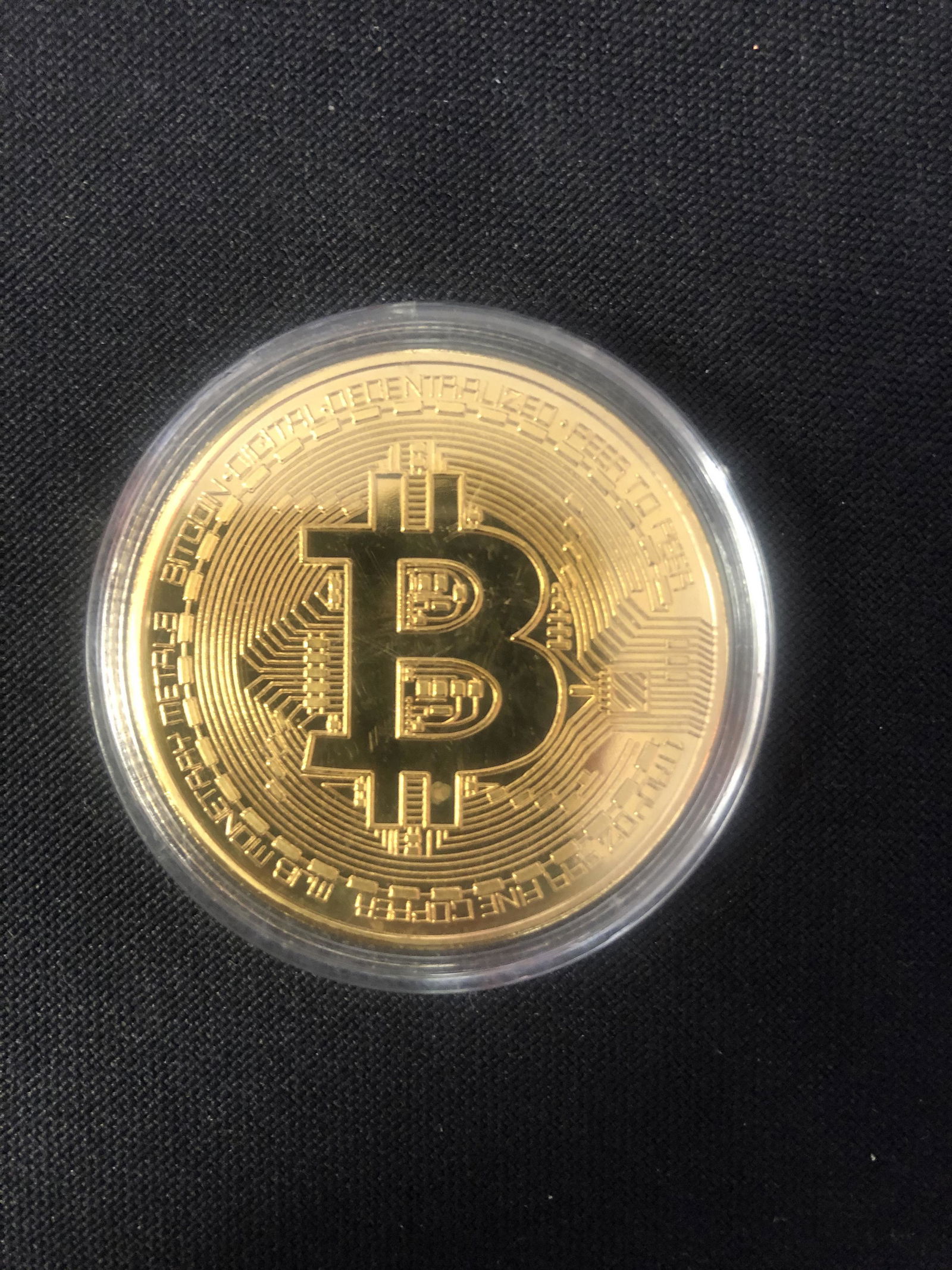 24 KT GOLD PLATED BIT COIN (1 of 1)