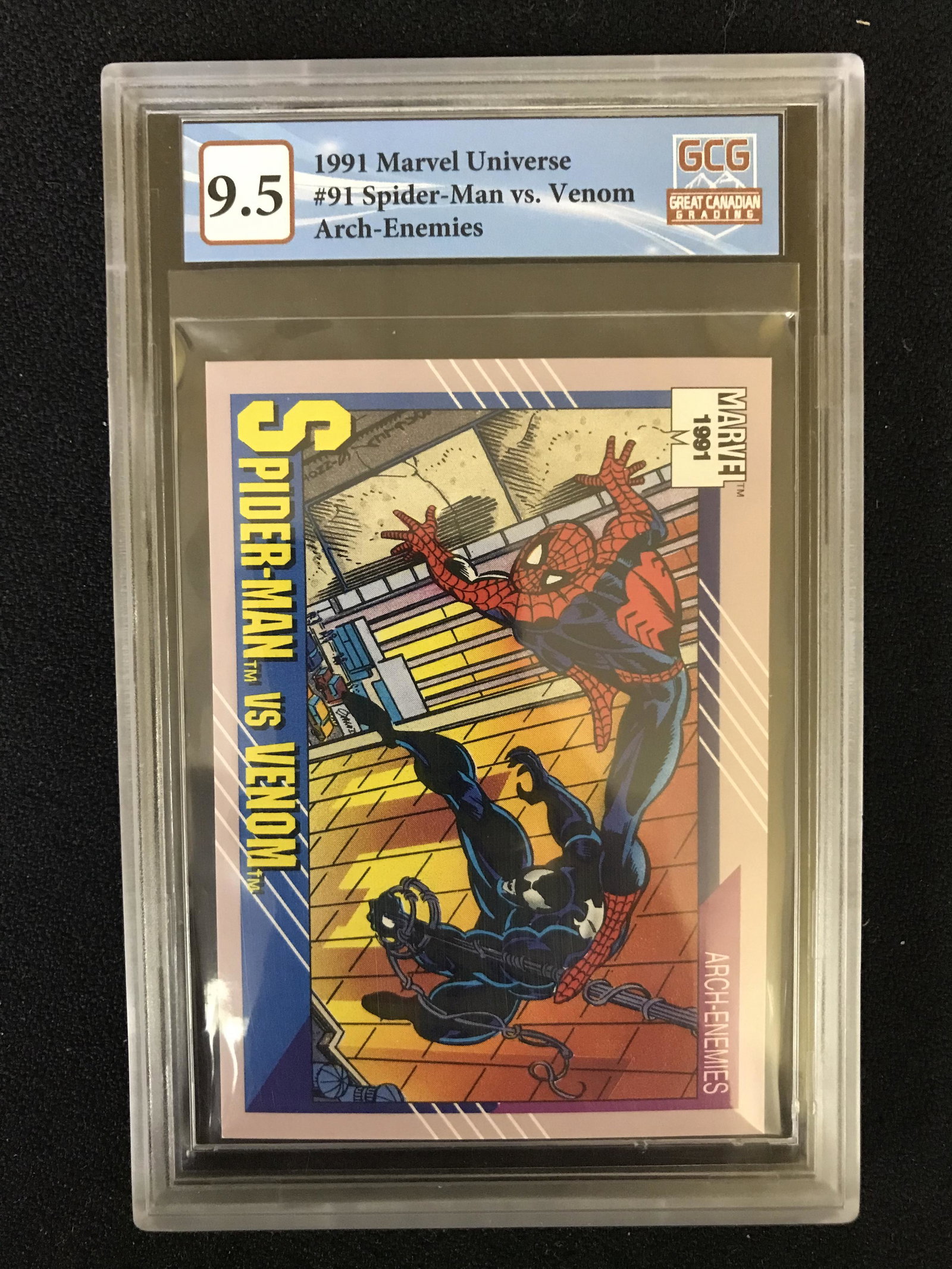 1991 MARVEL UNIVERSE SPIDER-MAN VS. VENOM (GCG 9.5): 1991 MARVEL UNIVERSE SPIDER-MAN VS. VENOM (GCG 9.5)
