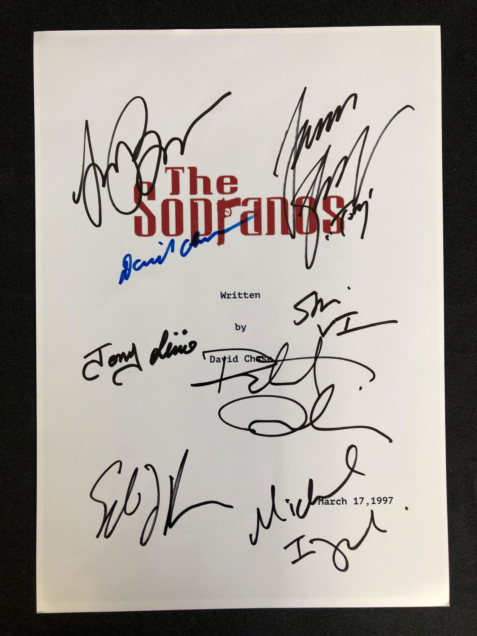 THE SOPRANOS CAST SIGNED SCRIPT COVER (RA COA) (1 of 2)