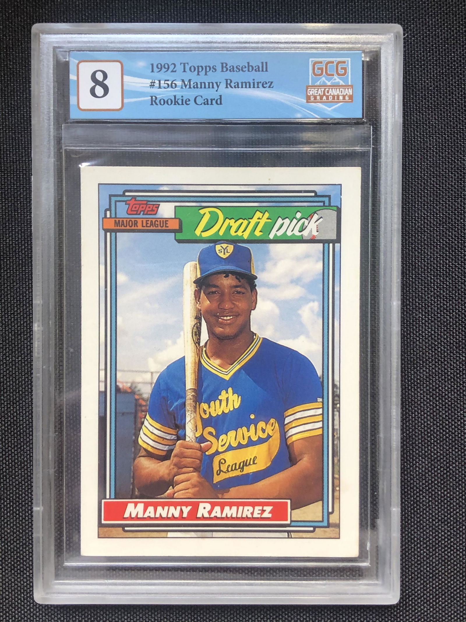 1992 TOPPS BASEBALL MANNY RAMIREZ ROOKIE CARD (GCG 8) (1 of 2)