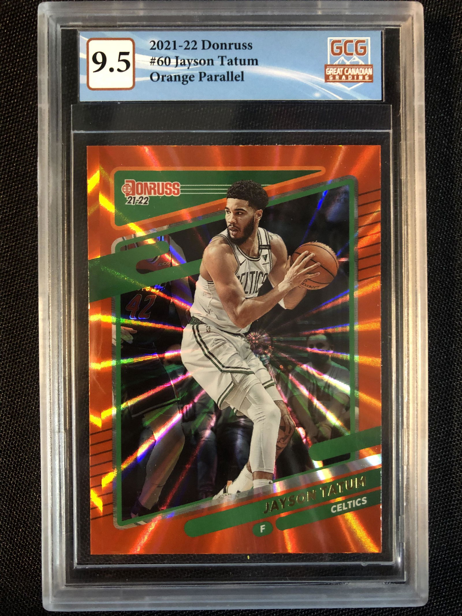 2021-22 DONRUSS NO. 60 JAYSON TATUM ORANGE PARALLEL (GCG 9.5) (1 of 2)