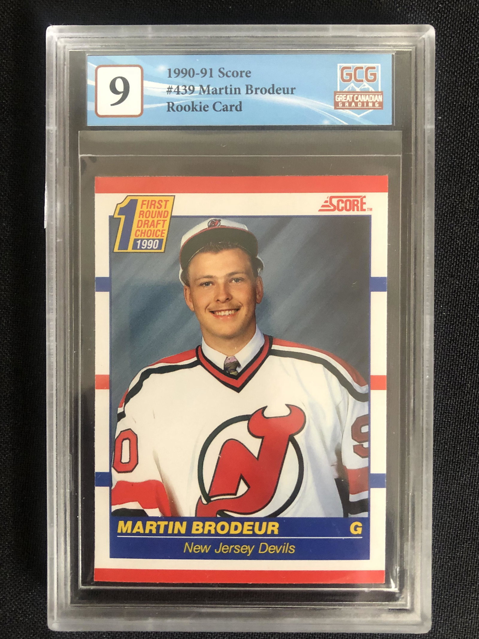 1990-91 SCORE NO.439 MARTIN BRODEUR RC (GCG 9): 1990-91 SCORE NO.439 MARTIN BRODEUR RC (GCG 9)