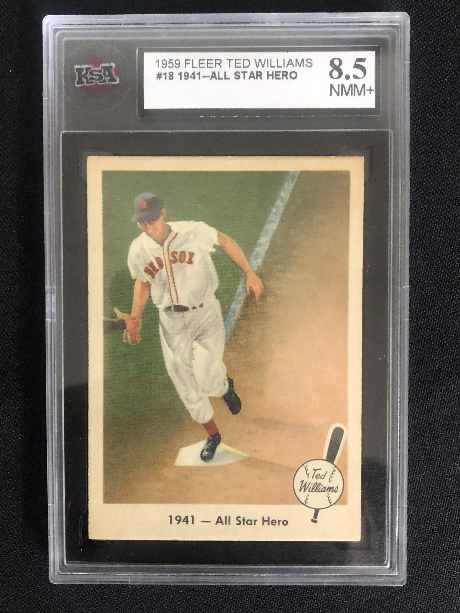 1959 FLEER TED WILLIAMS NO.18 1941-ALL STAR HERO (KSA 8.5 NMM ) (1 of 1)