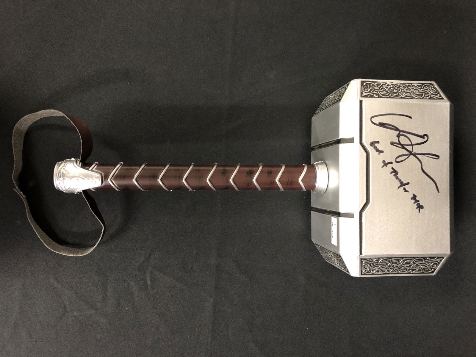 FULL SIZE THOR HAMMER REPLICA SIGNED BY CHRIS HEMSWORTH AND STAN LEE (RA COA) (1 of 3)