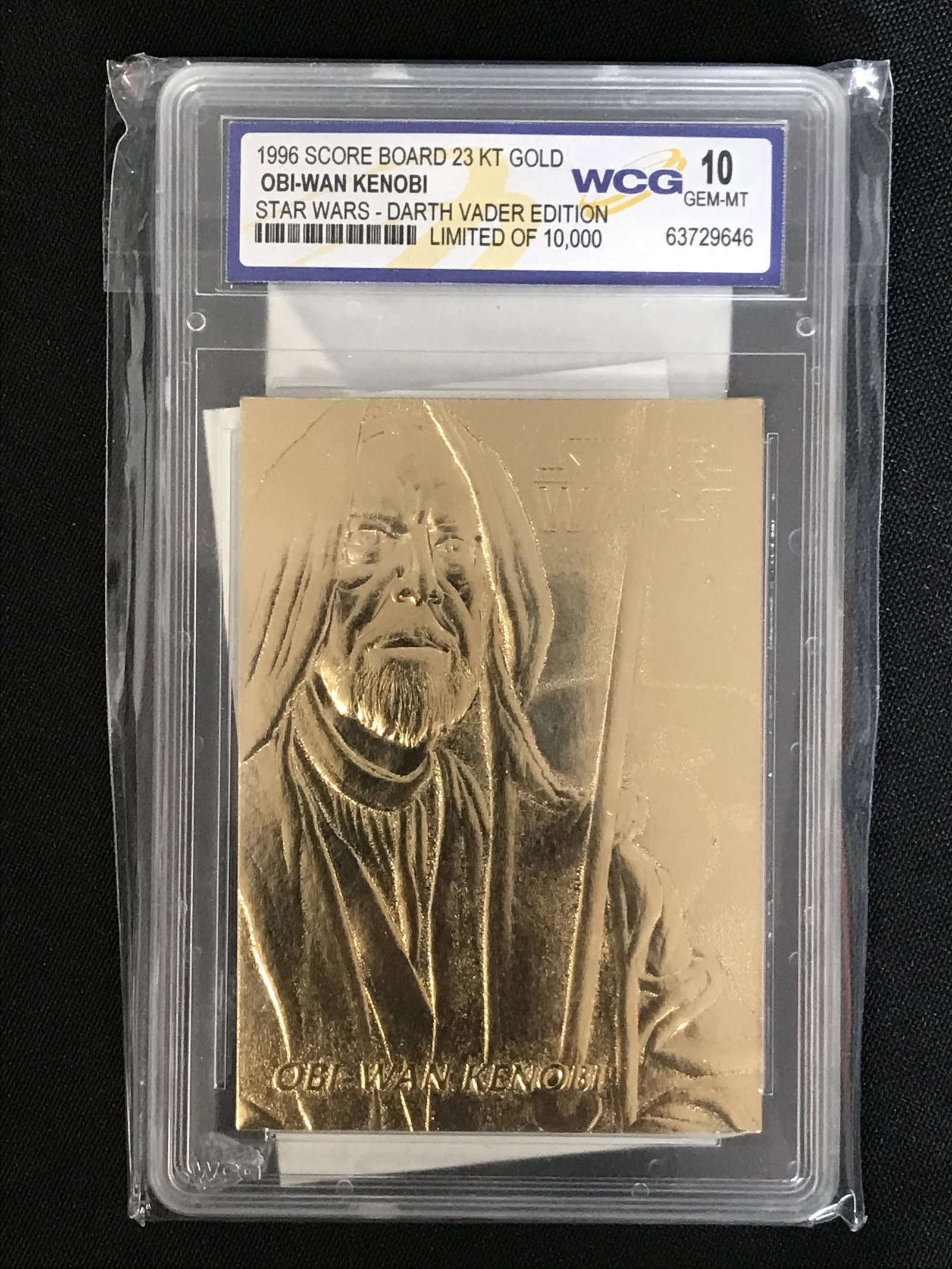 1996 SCORE BOARD OBI-WAN KENOBI 23K GOLD STAR WARS CARD (WCG 10): 1996 SCORE BOARD OBI-WAN KENOBI 23K GOLD STAR WARS CARD (WCG 10)
