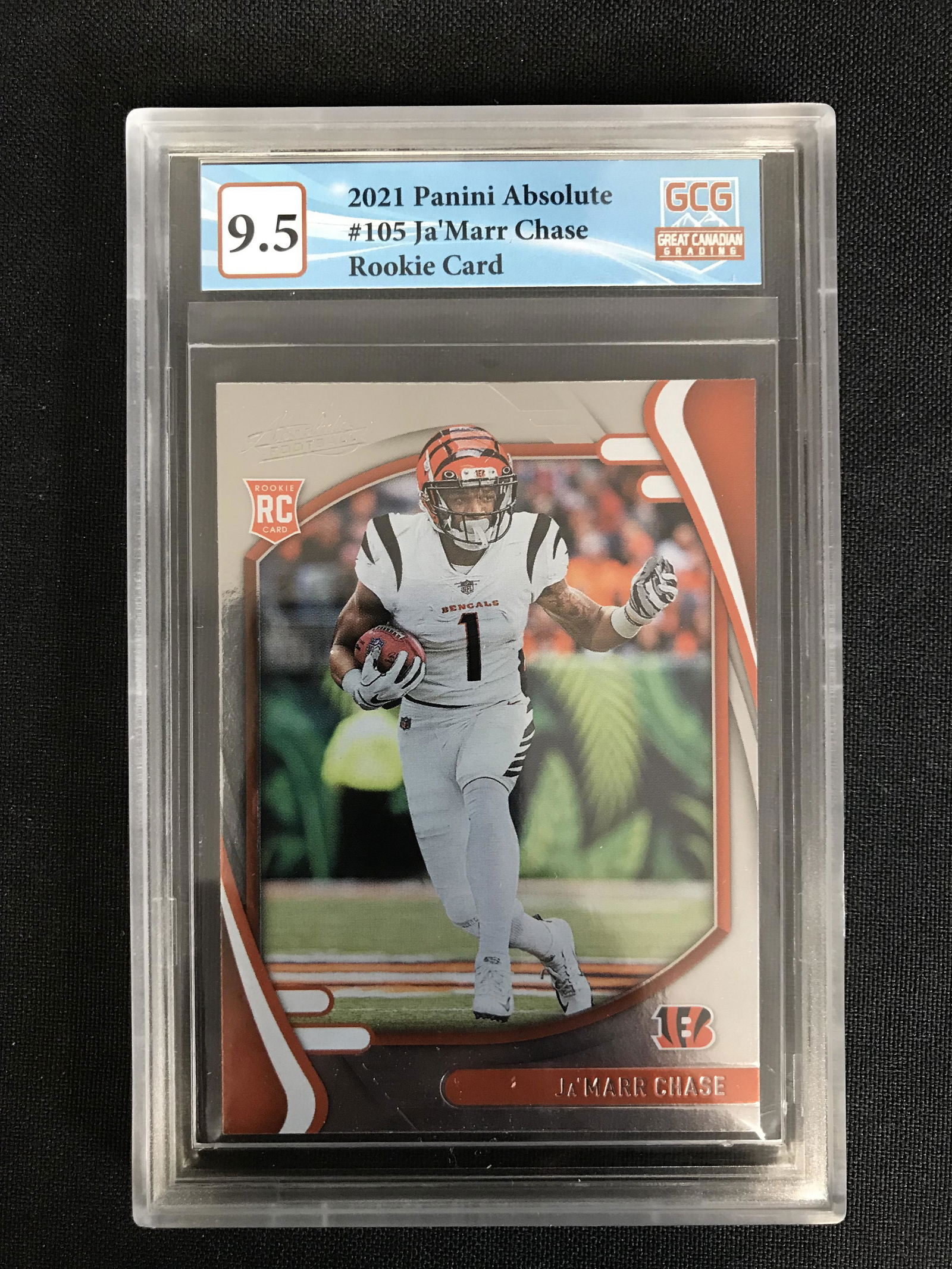 2021 PANINI ABSOLUTE NO. 105 JA'MAAR CHASE RC (GCG 9.5) (1 of 2)