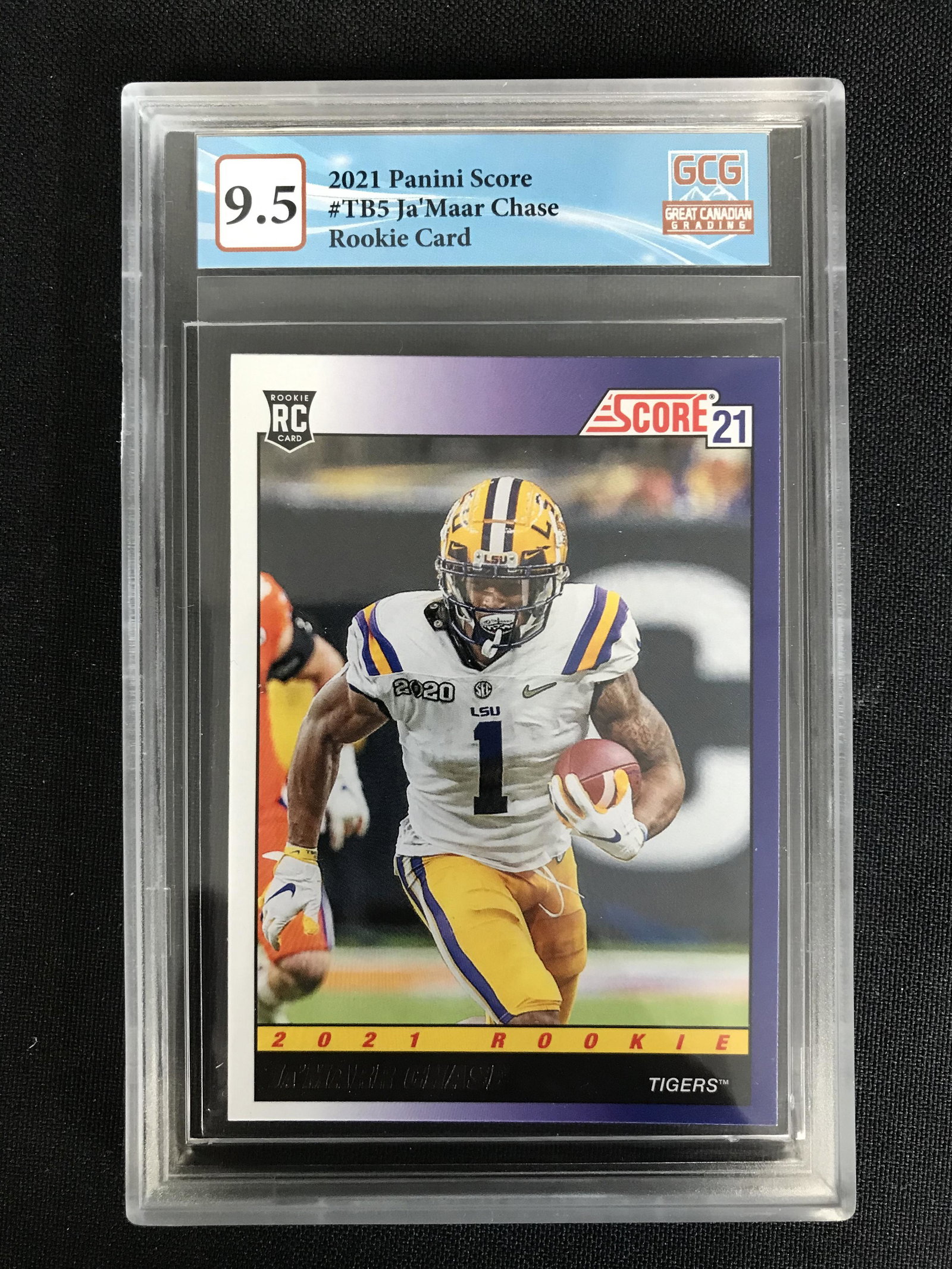 2021 PANINI SCORE NO. TB5 JA'MAAR CHASE RC (GCG 9.5): 2021 PANINI SCORE NO. TB5 JA'MAAR CHASE RC (GCG 9.5)