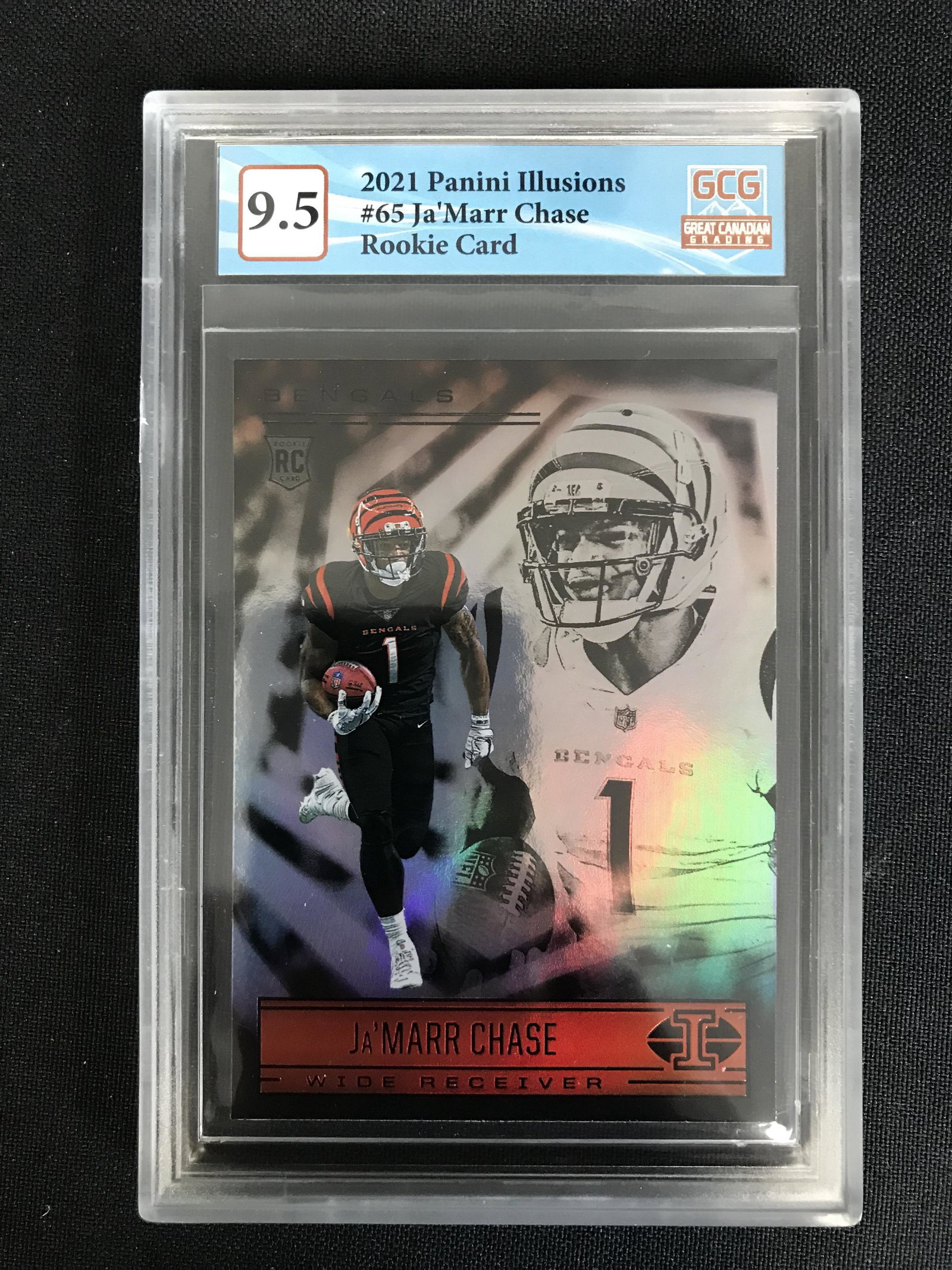 2021 PANINI ILLUSIONS NO. 65 JA'MAAR CHASE RC (GCG 9.5): 2021 PANINI ILLUSIONS NO. 65 JA'MAAR CHASE RC (GCG 9.5)