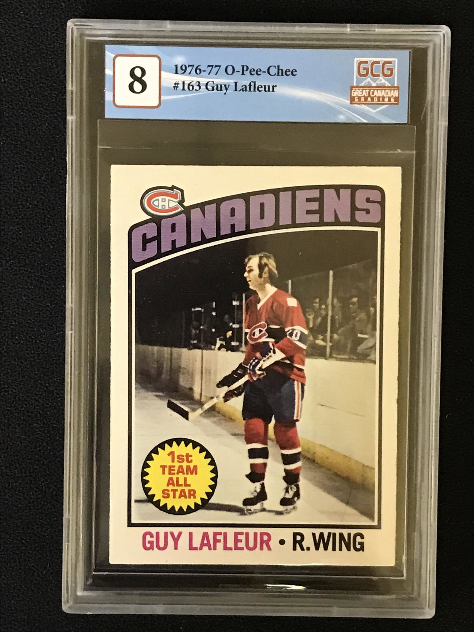 1976-77 O-PEE-CHEE NO. 163 GUY LAFLEUR (GCG 8): 1976-77 O-PEE-CHEE NO. 163 GUY LAFLEUR (GCG 8)