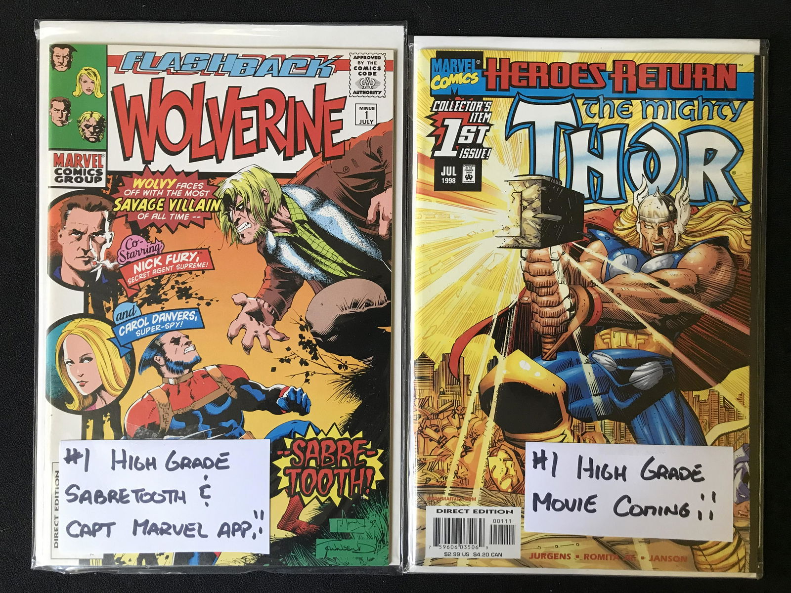 WOLVERINE NO. 1 AND THE MIGHTY THOR NO. 1 (MARVEL COMICS) (1 of 1)
